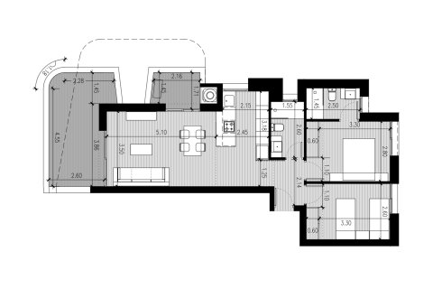 Layout 2 bedroom, 75,69 sq.m.  in San Miguel de Salinas, Alicante, Spain №155419
