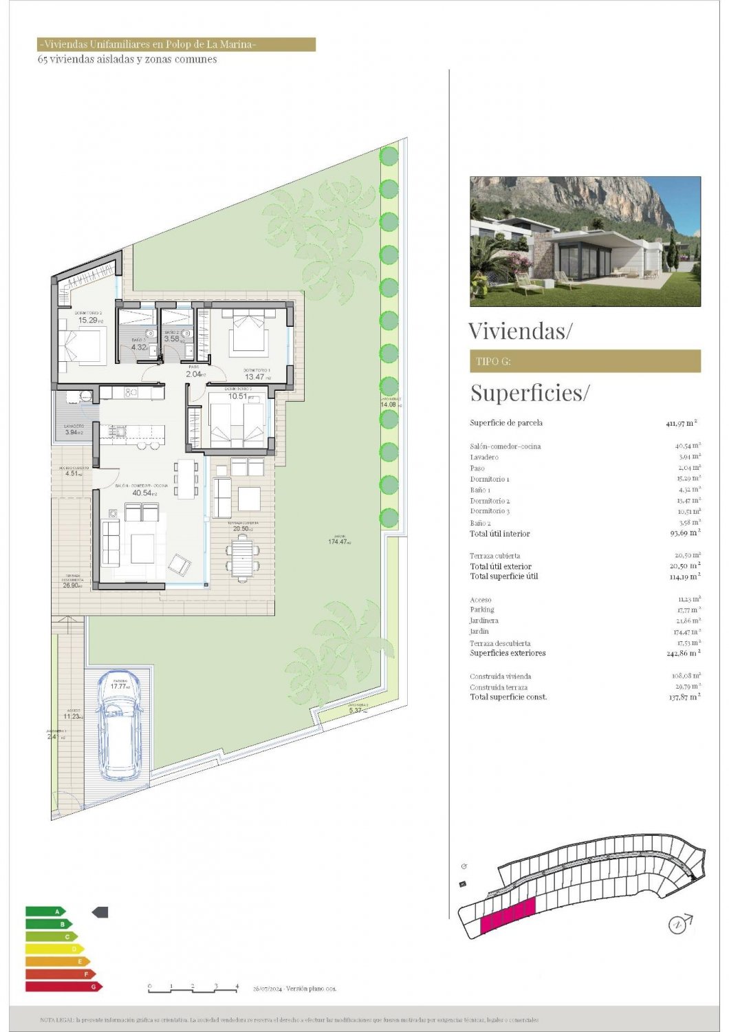 Villa i Polop, Alicante, Spanien 3 sovrum, 137 kvm. Nr. 111176
