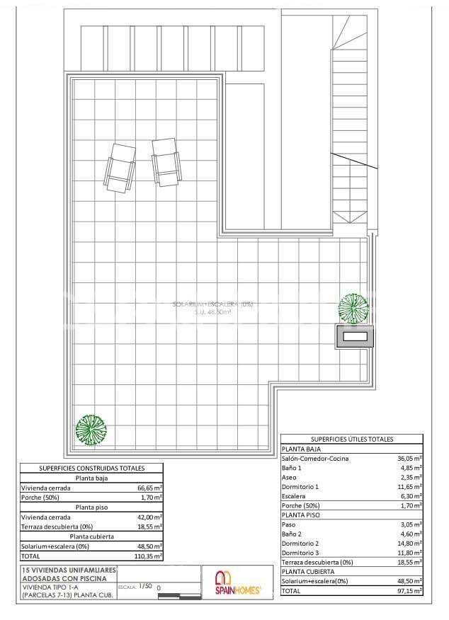 Вилла в Рохалес, Аликанте, Испания 3 спальни, 110м2 №51577
