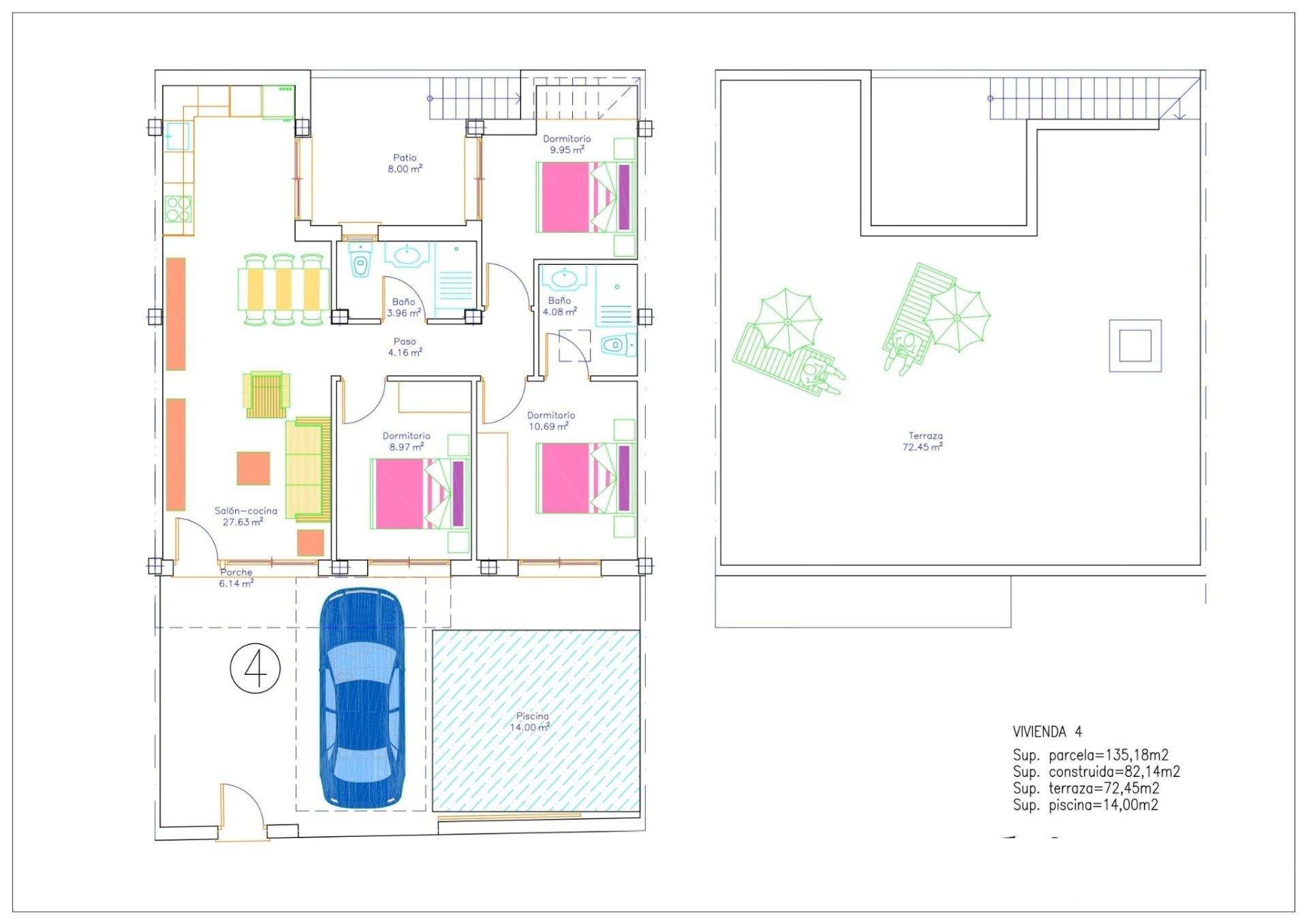 Townhouse in Avileses, Murcia, Spanien 3 Schlafzimmer, 82 m2 Nr. 151588