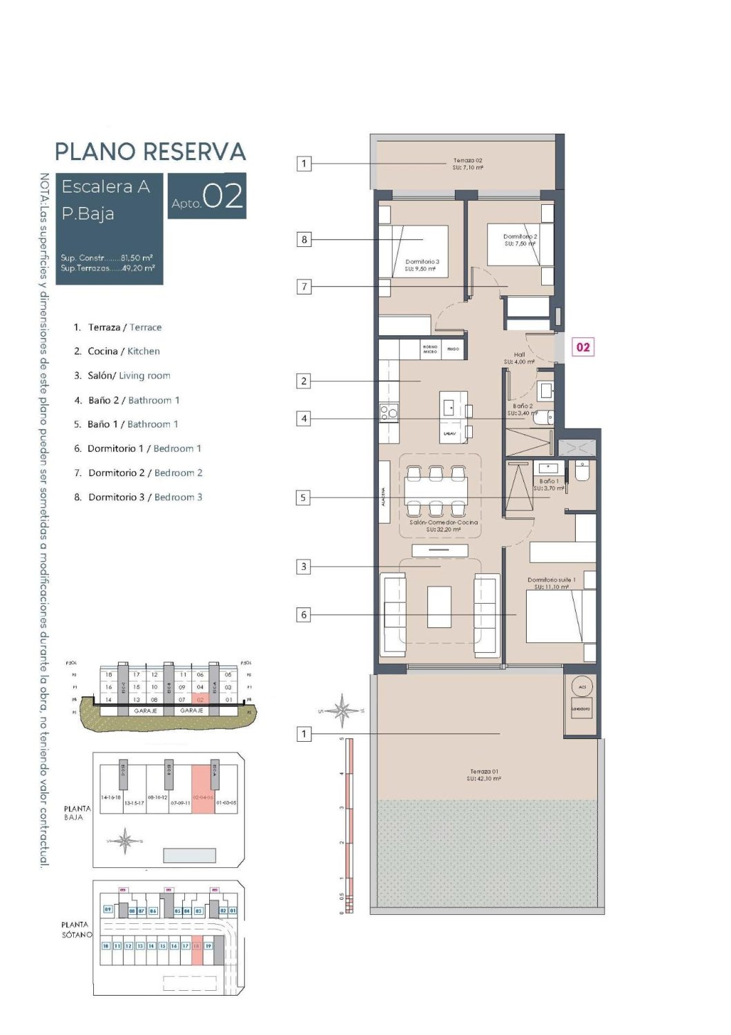 Appartamento a Benijofar, Alicante, Spagna 3 camere da letto, 81 mq. N° 187239