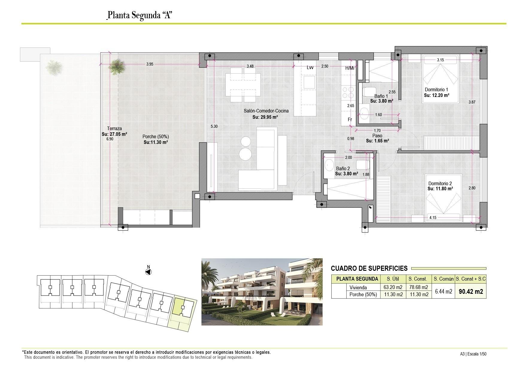 Apartamento en Condado de Alhama Golf Resort, Murcia, España 2 dormitorios, 90 m2 No. 187315