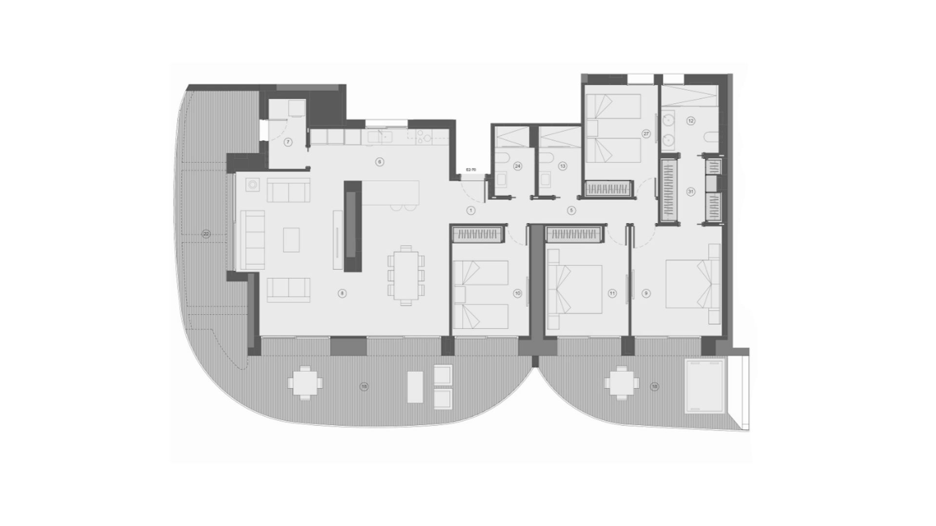 Apartamento en TM Tower, Benidorm, Alicante, España 4 dormitorios, 246 m2 No. 146950