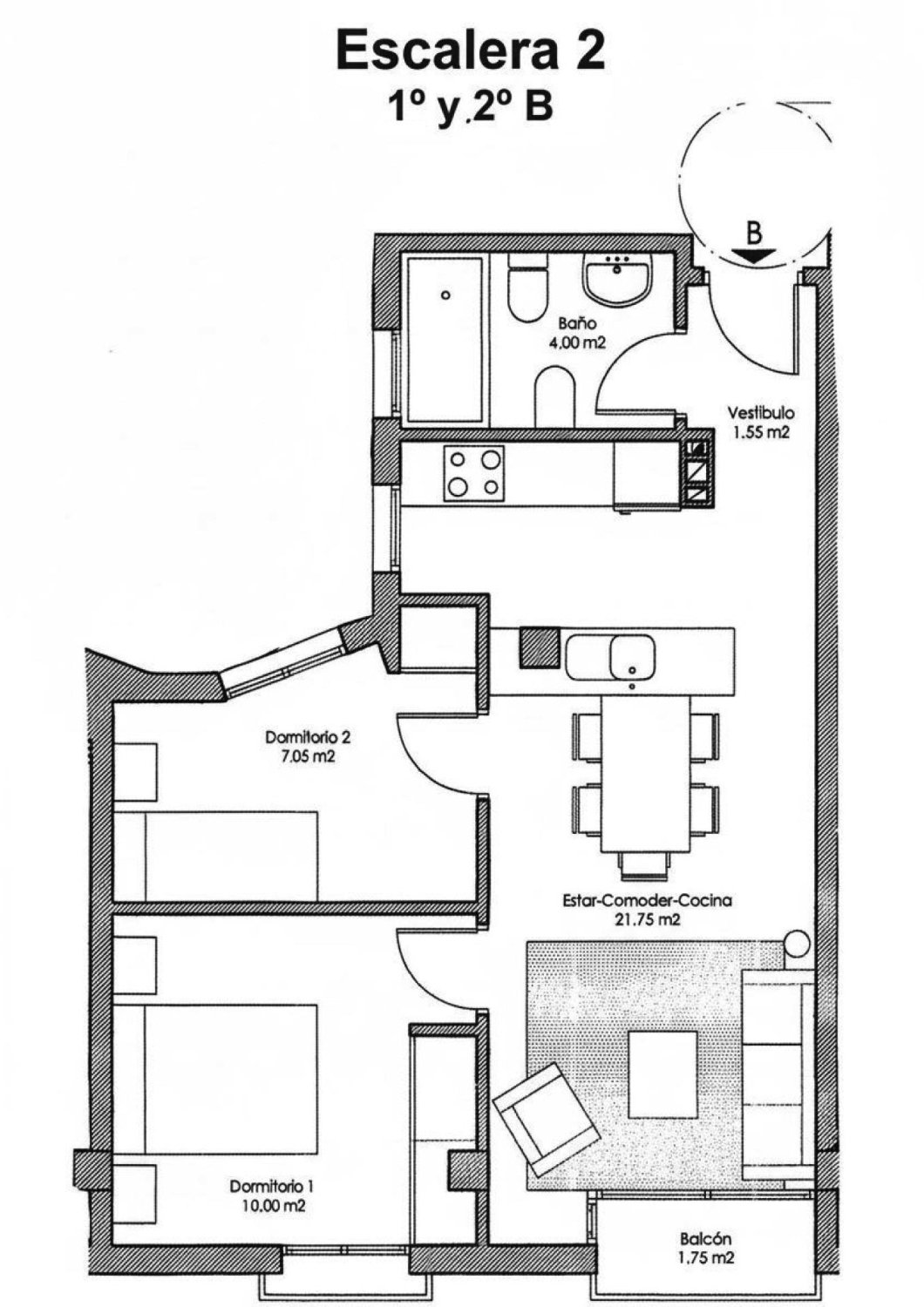 Apartment à Avileses, Murcia, Espagne 2 chambres, 52 m2 No. 183710