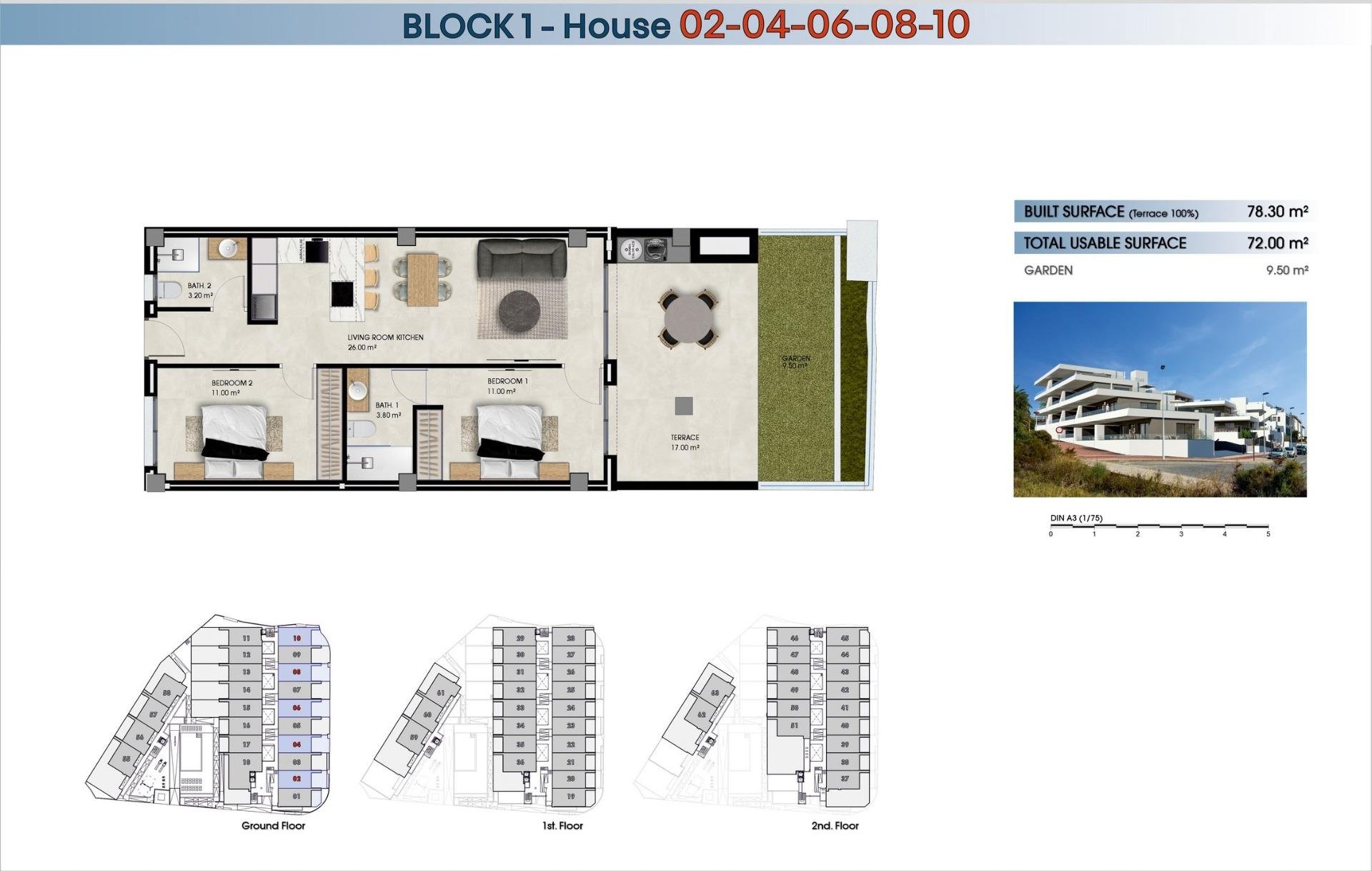 Wohnung in La Marina, Alicante, Spanien 2 Schlafzimmer, 78 m2 Nr. 151669