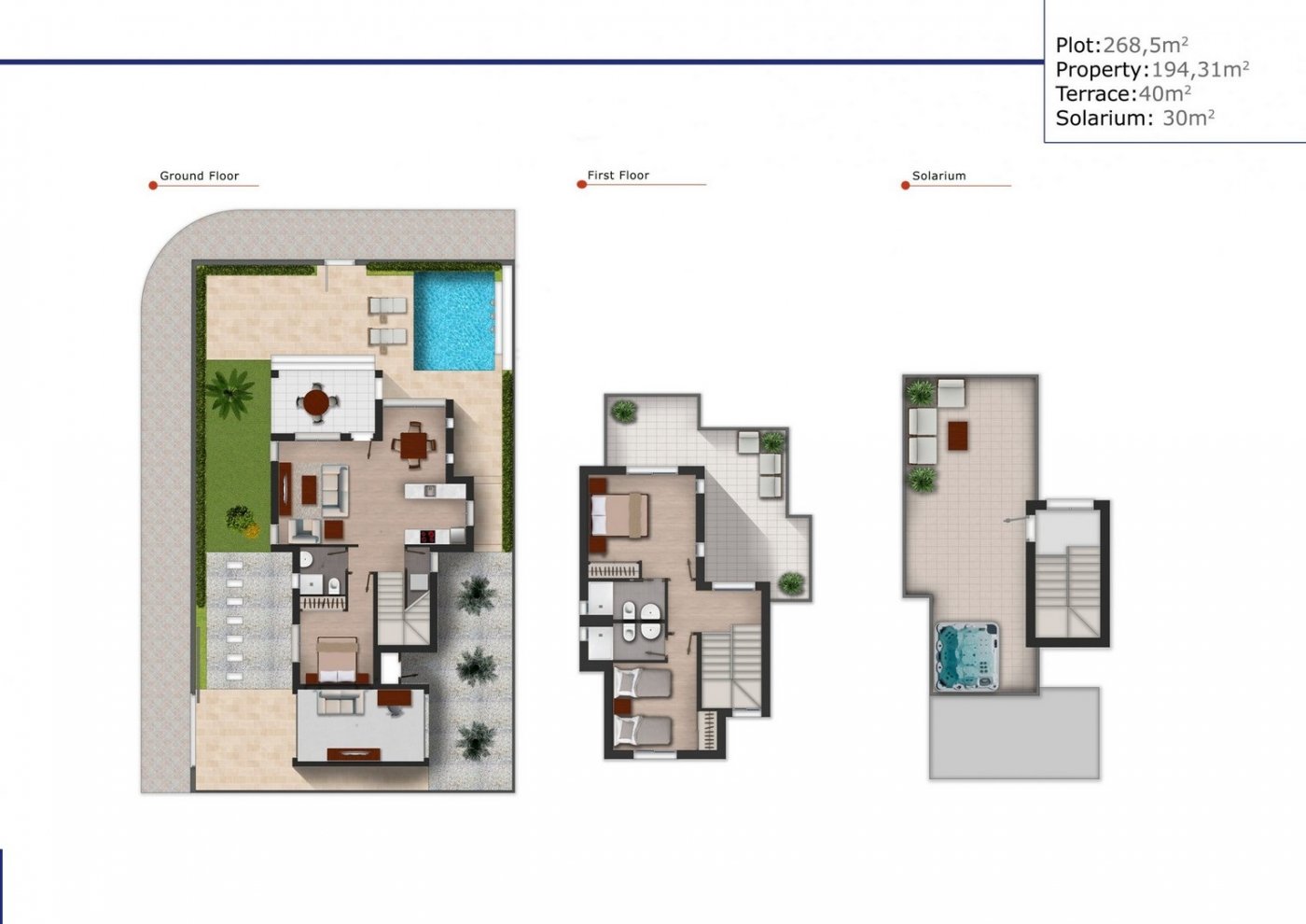 Villa Murcia, Spānijā 3 istabas, 126 m2 Nr. 188964