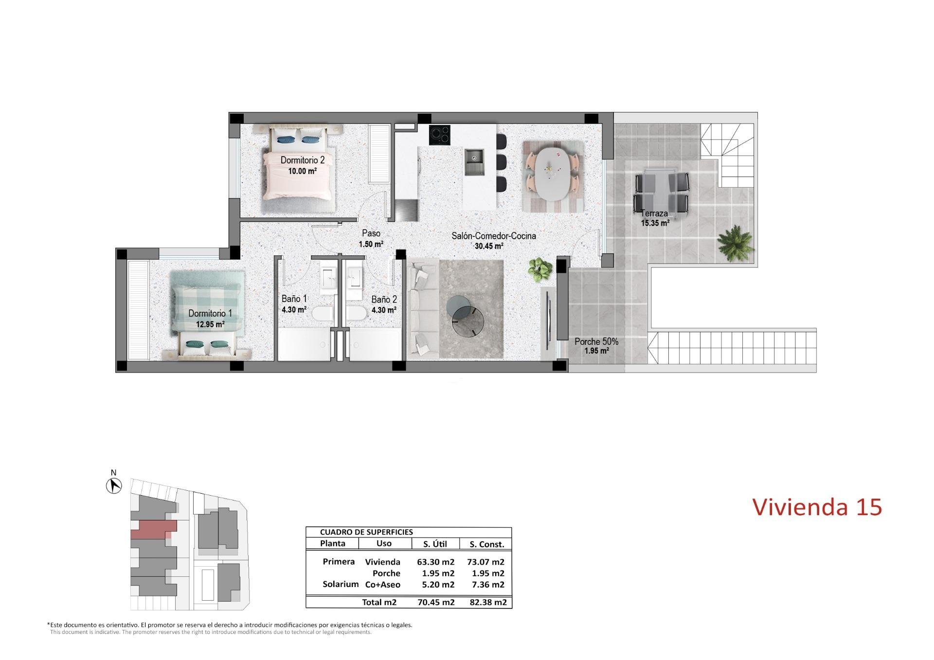 Bungalow à Pilar de la Horadada, Alicante, Espagne 2 chambres, 80 m2 No. 192898