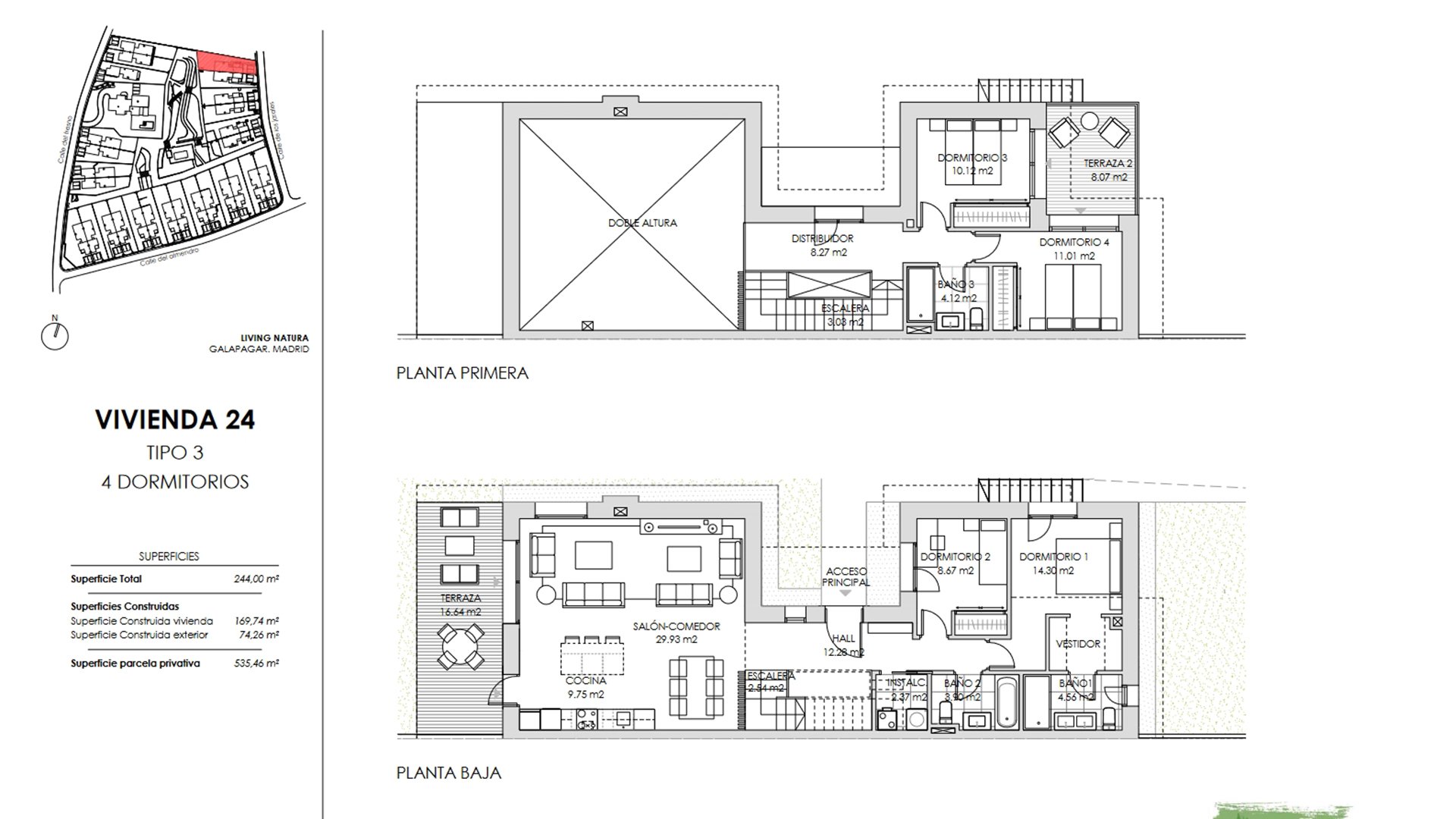 Villa en Living Natura, Colmenarejo, Madrid, Espagne 4 chambres, 124.7 m2 No. 73838
