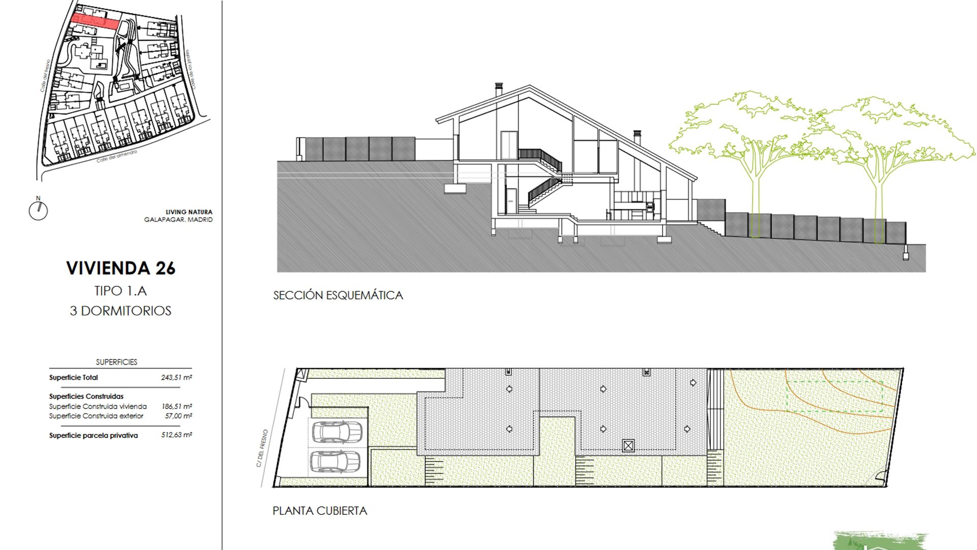 Villa i Living Natura, Colmenarejo, Madrid, Spanien 3 sovrum, 135.64 kvm. Nr. 73839