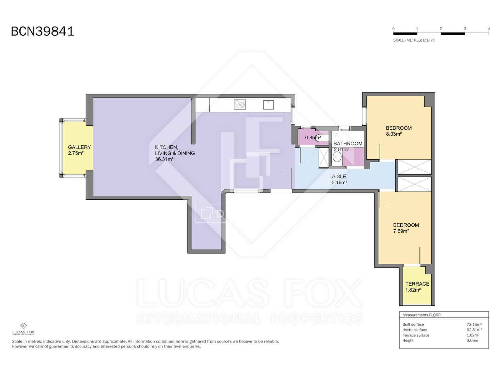 Wohnung in Barcelona, Spanien 2 Schlafzimmer, 70 m2 Nr. 192827