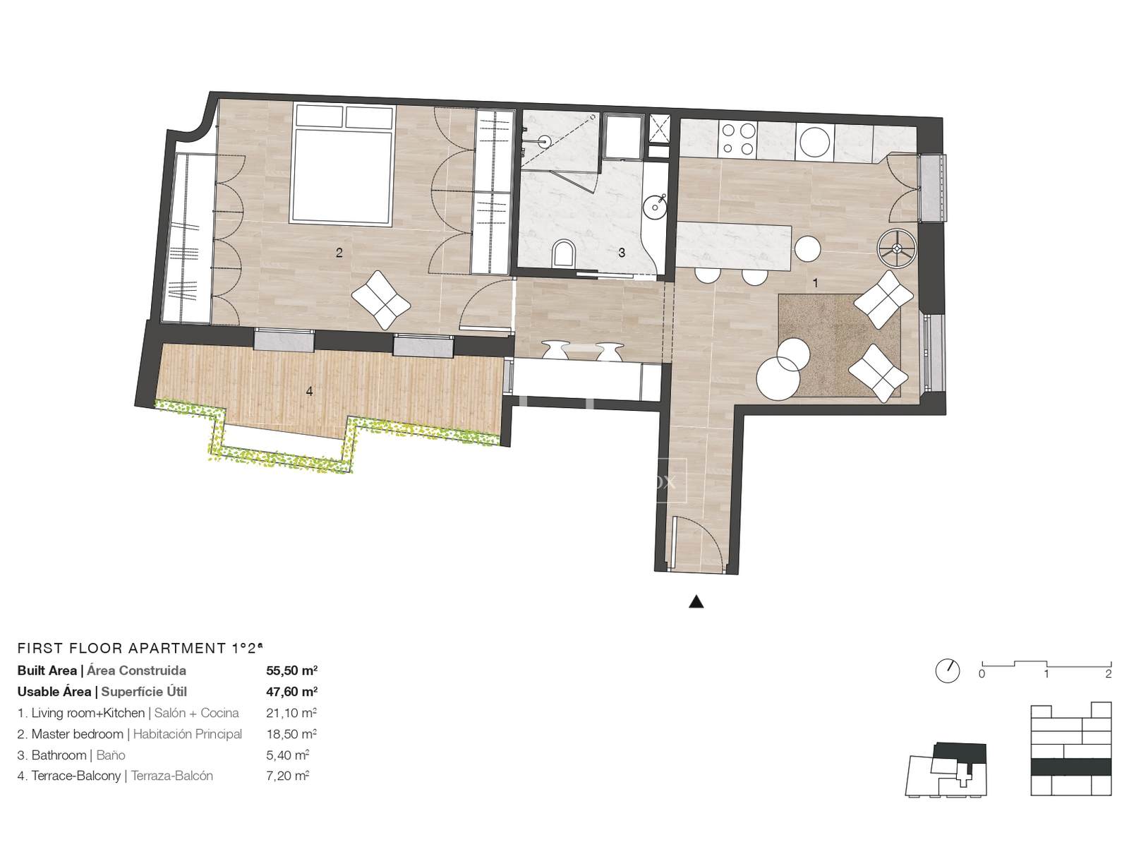 Apartament w Barcelona, Hiszpania 1 sypialnia, 57 mkw. nr 192831