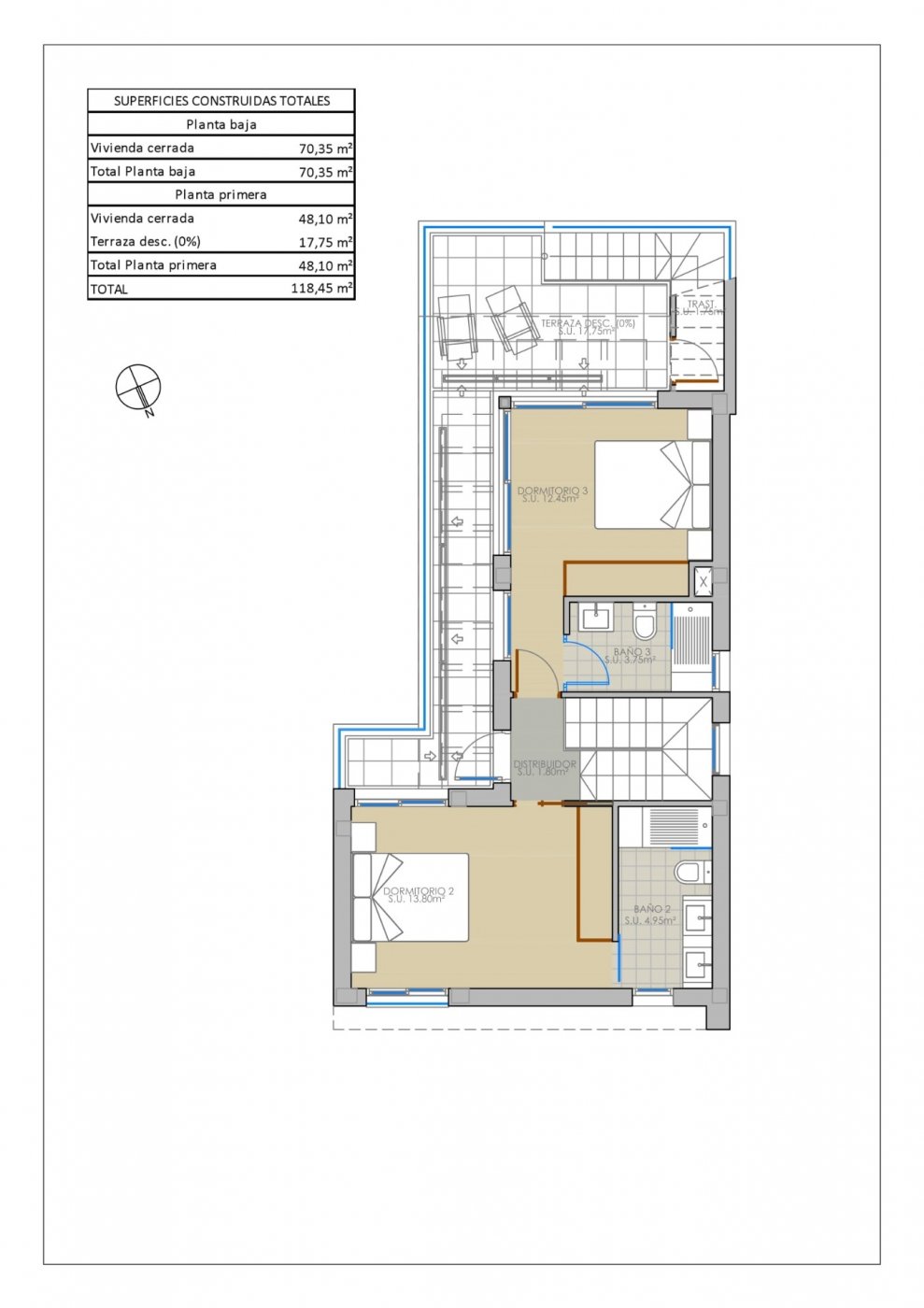 Villa à Pilar de la Horadada, Alicante, Espagne 3 chambres, 120 m2 No. 135172