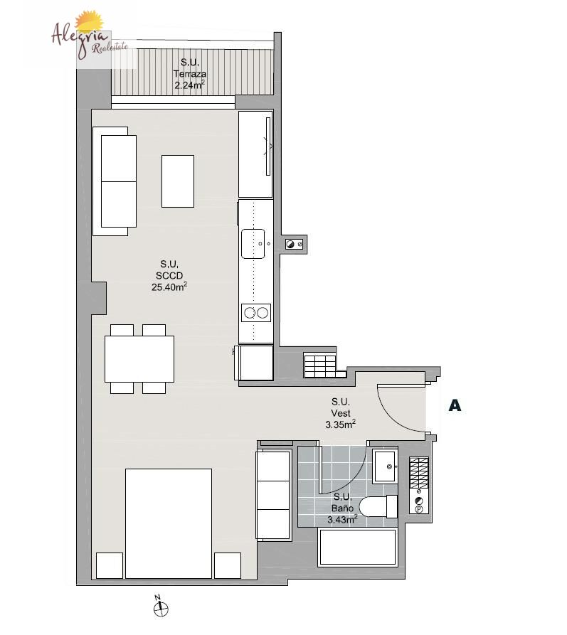 Квартира в Валенсия, Испания 1 спальня, 40м2 №165685