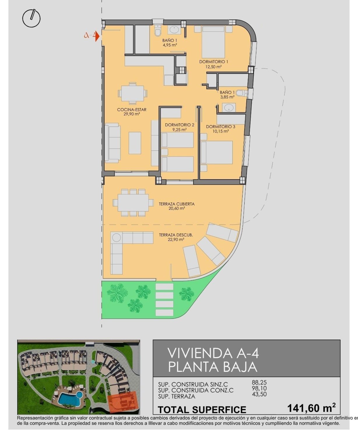 Apartament w Los Alcazares, Murcia, Hiszpania 3 sypialnie, 88 mkw. nr 187422