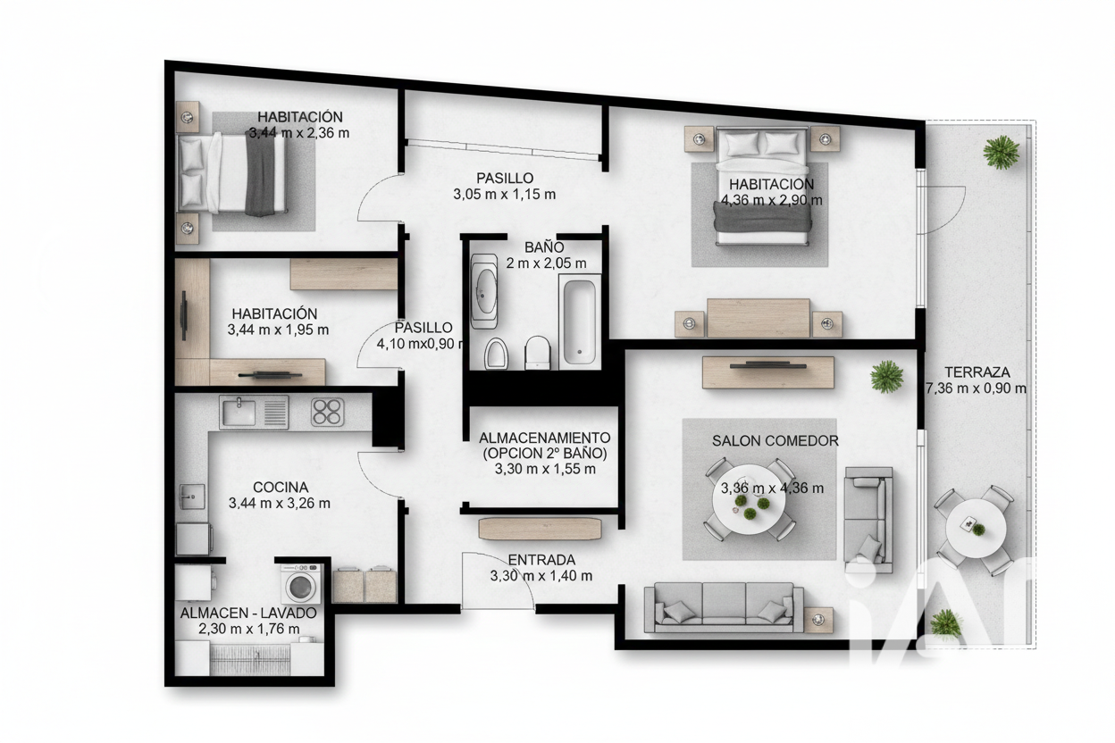 Apartment à Barcelona, Espagne 3 chambres, 97 m2 No. 192243