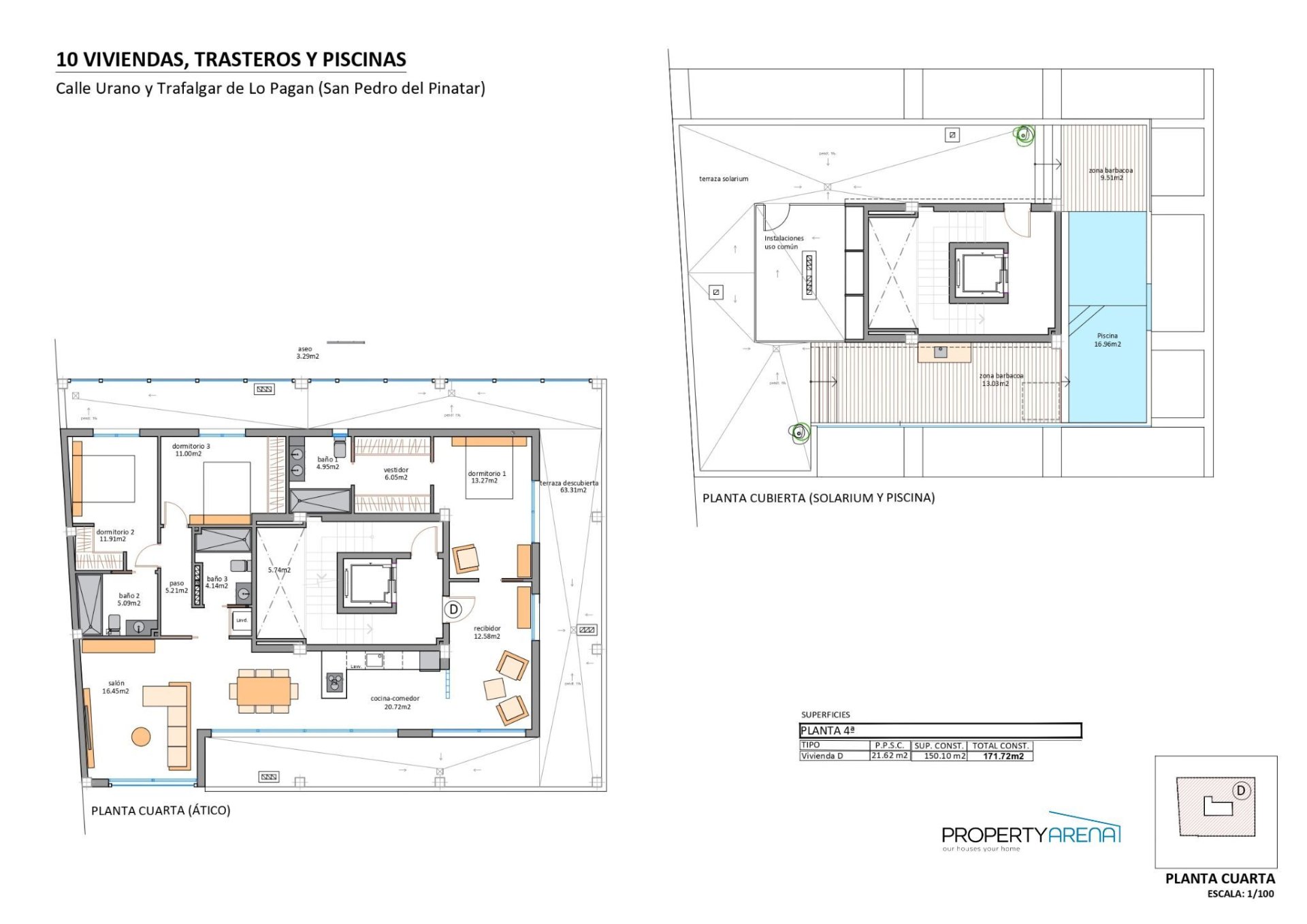 Apartment in Lo Pagan, Murcia, Spain 3 bedrooms, 172 sq.m. No. 188956