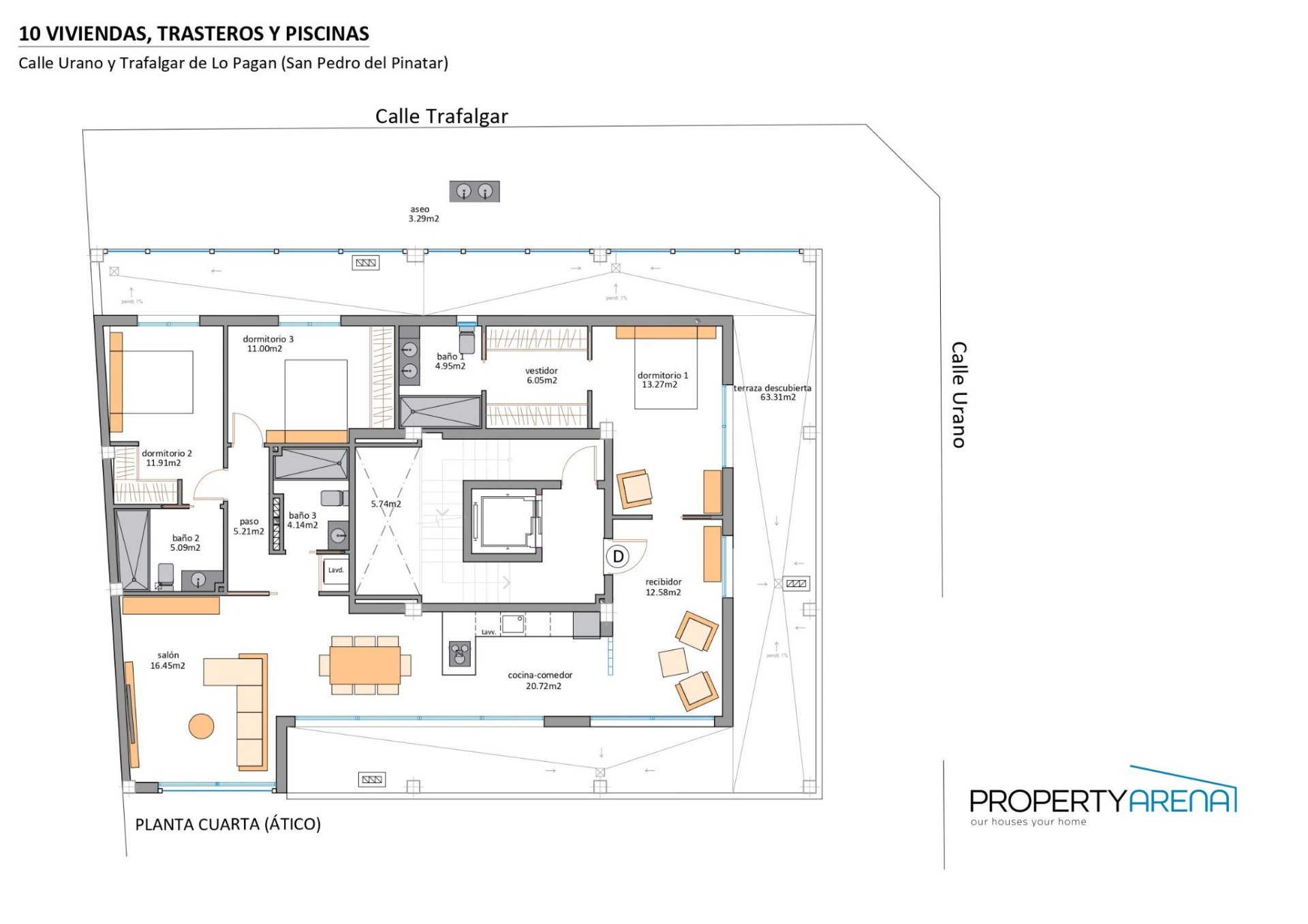 Apartment in Lo Pagan, Murcia, Spain 3 bedrooms, 172 sq.m. No. 188956