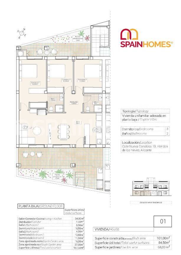 Dzīvoklis Alicante, Spānijā 3 istabas, 100 m2 Nr. 74742