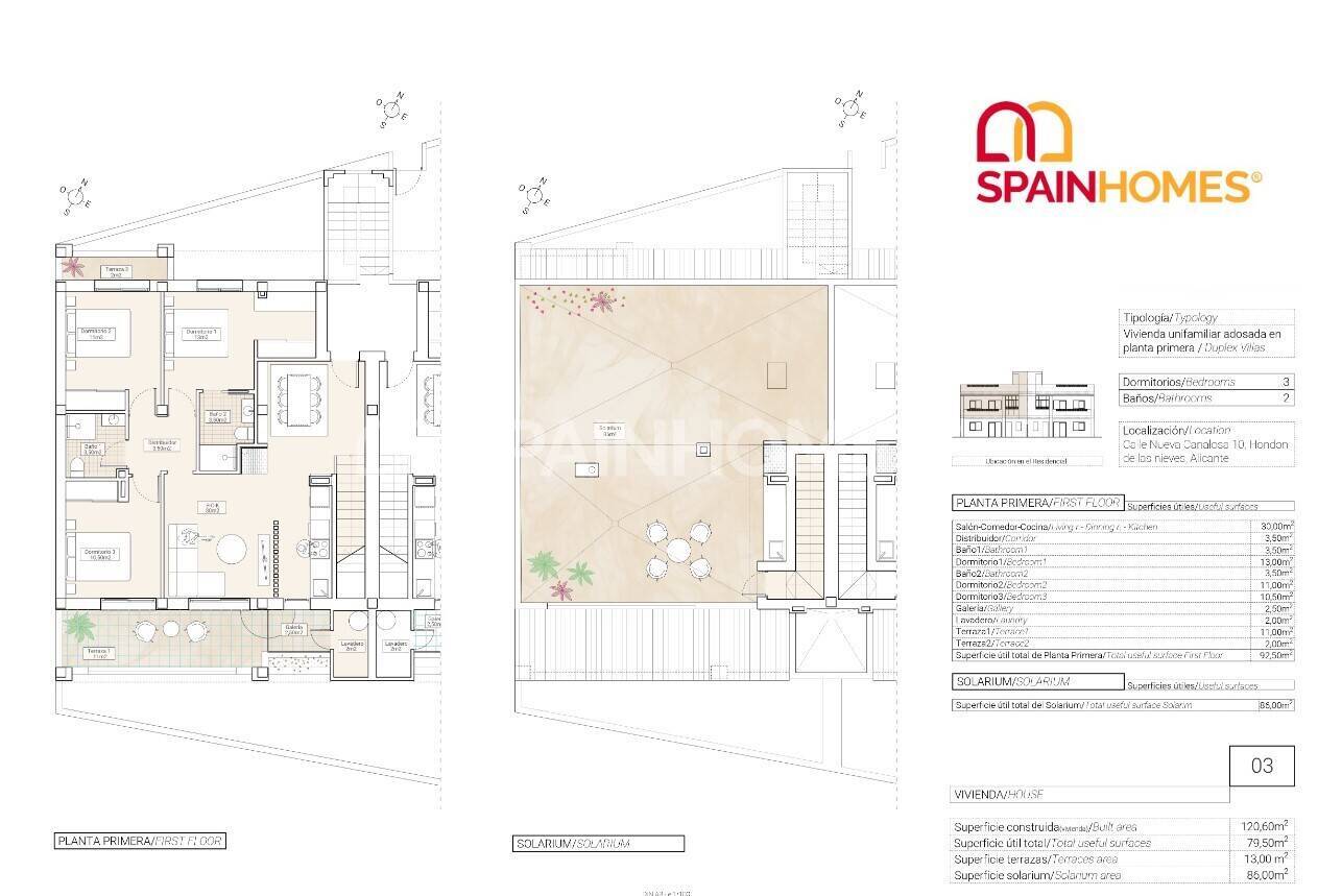 Dzīvoklis Alicante, Spānijā 3 istabas, 100 m2 Nr. 74742