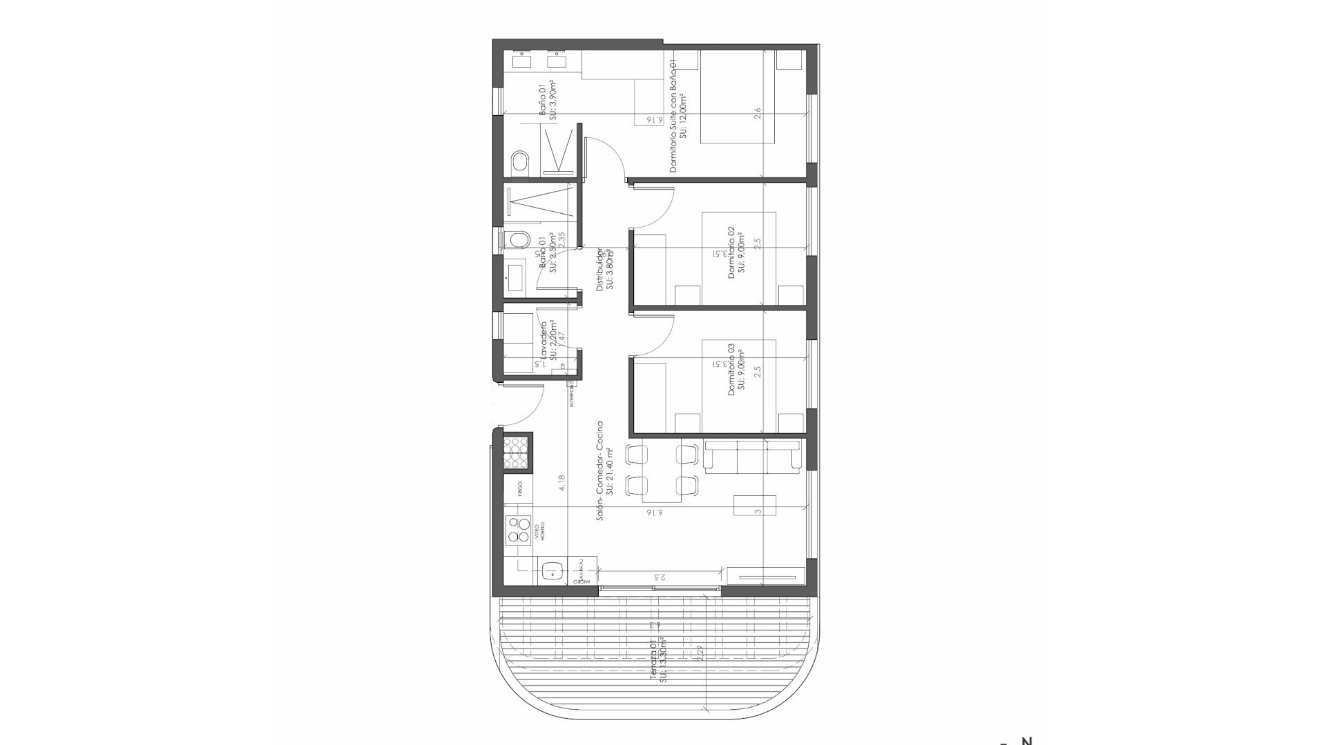 Penthauss NAIA BLUE HORIZON, Guardamar del Segura, Alicante, Spānijā 3 istabas, 103.27 m2 Nr. 166066