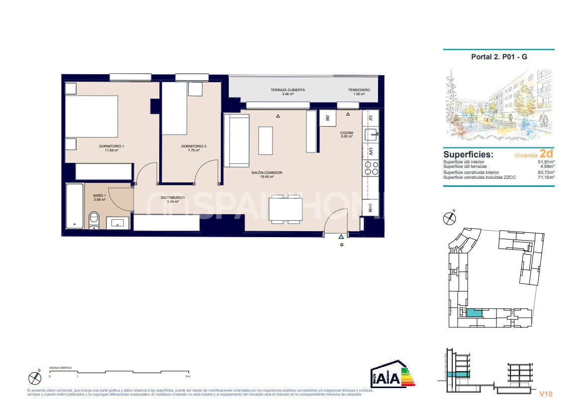 Apartment in Alicante, Spain 2 bedrooms, 70 sq.m. No. 177920