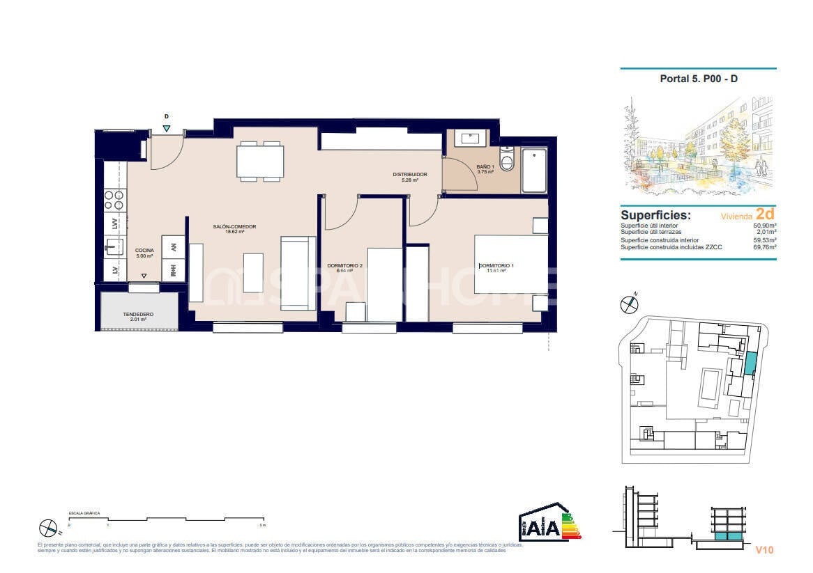 Apartment in Alicante, Spain 2 bedrooms, 70 sq.m. No. 177920