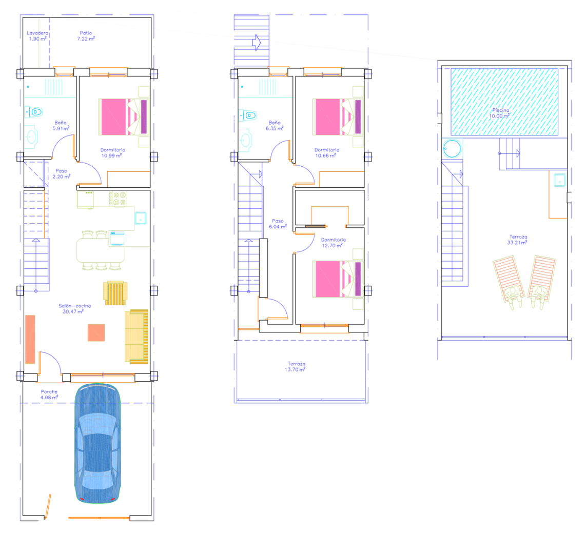 Rindu māja San Pedro del Pinatar, Murcia, Spānijā 3 istabas, 109 m2 Nr. 191046