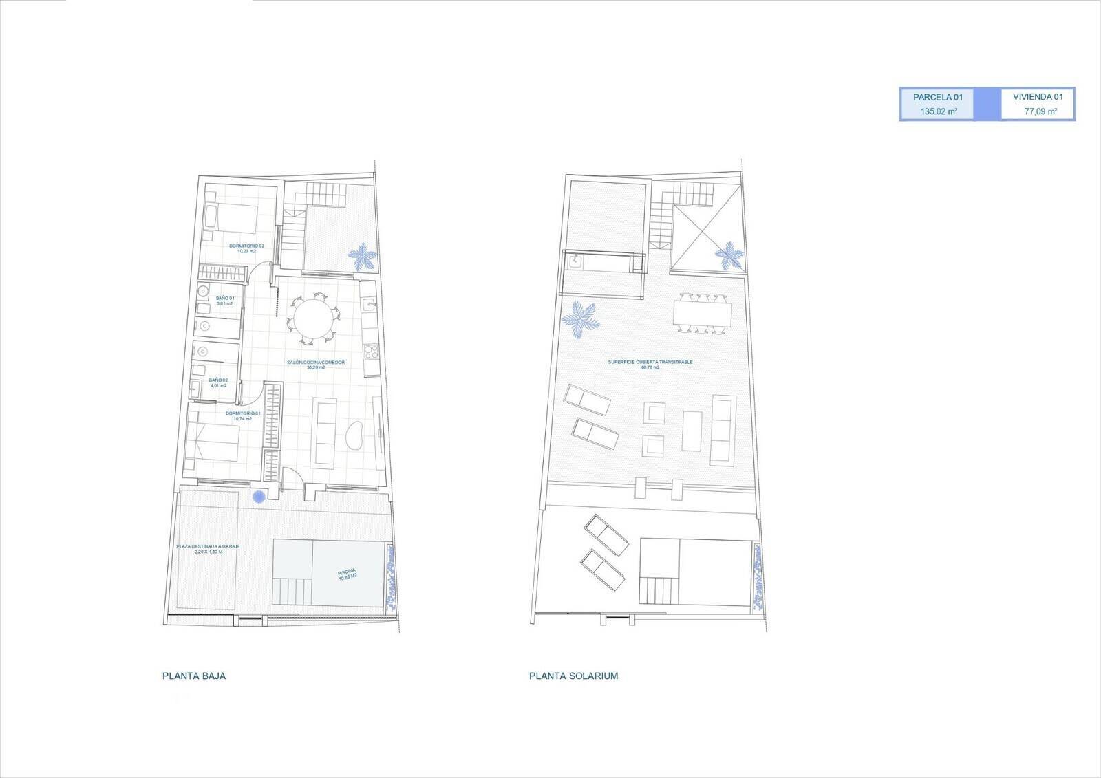 Villa à Torre-Pacheco, Murcia, Espagne 2 chambres, 78 m2 No. 154356