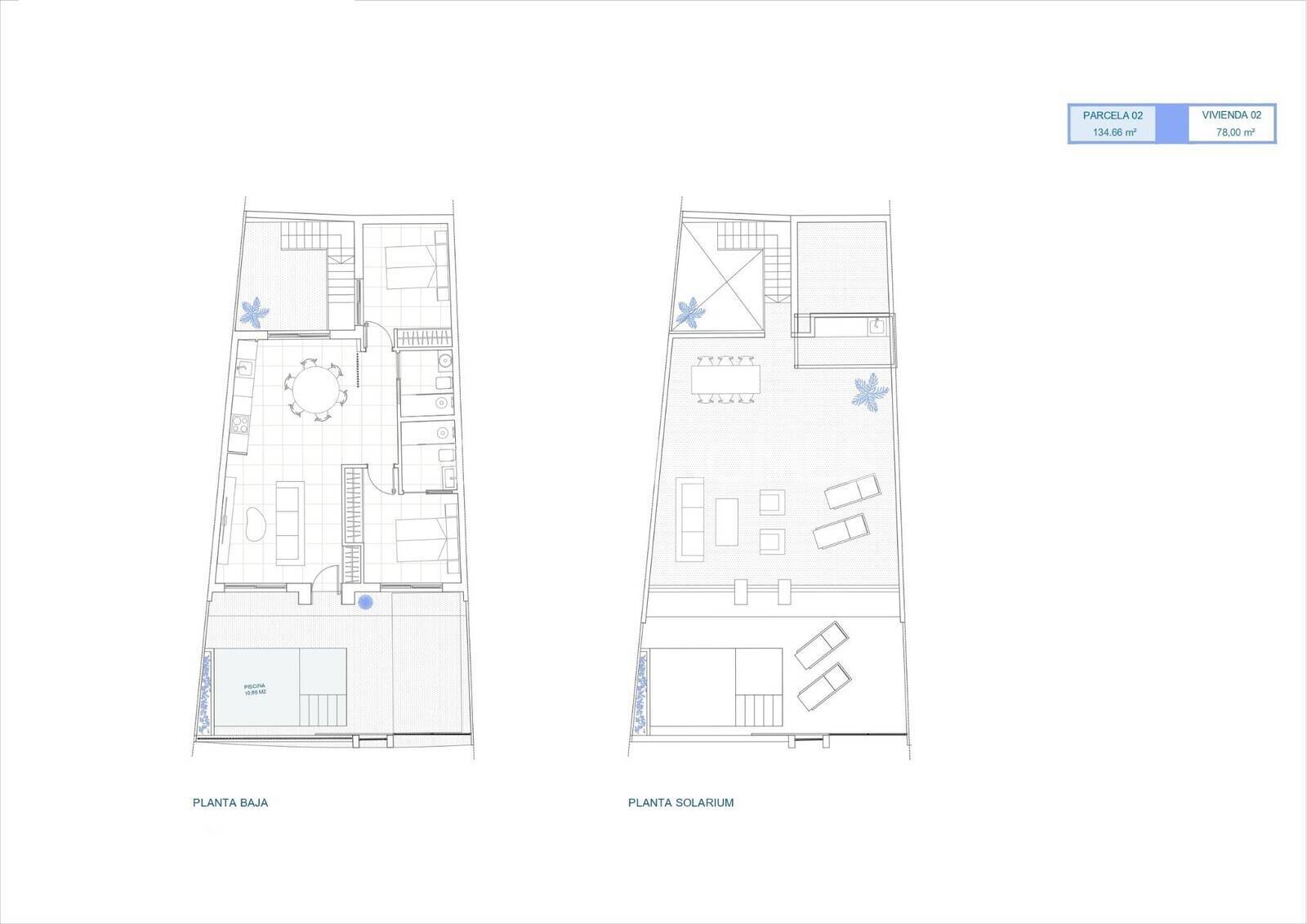 Villa à Torre-Pacheco, Murcia, Espagne 2 chambres, 78 m2 No. 154356