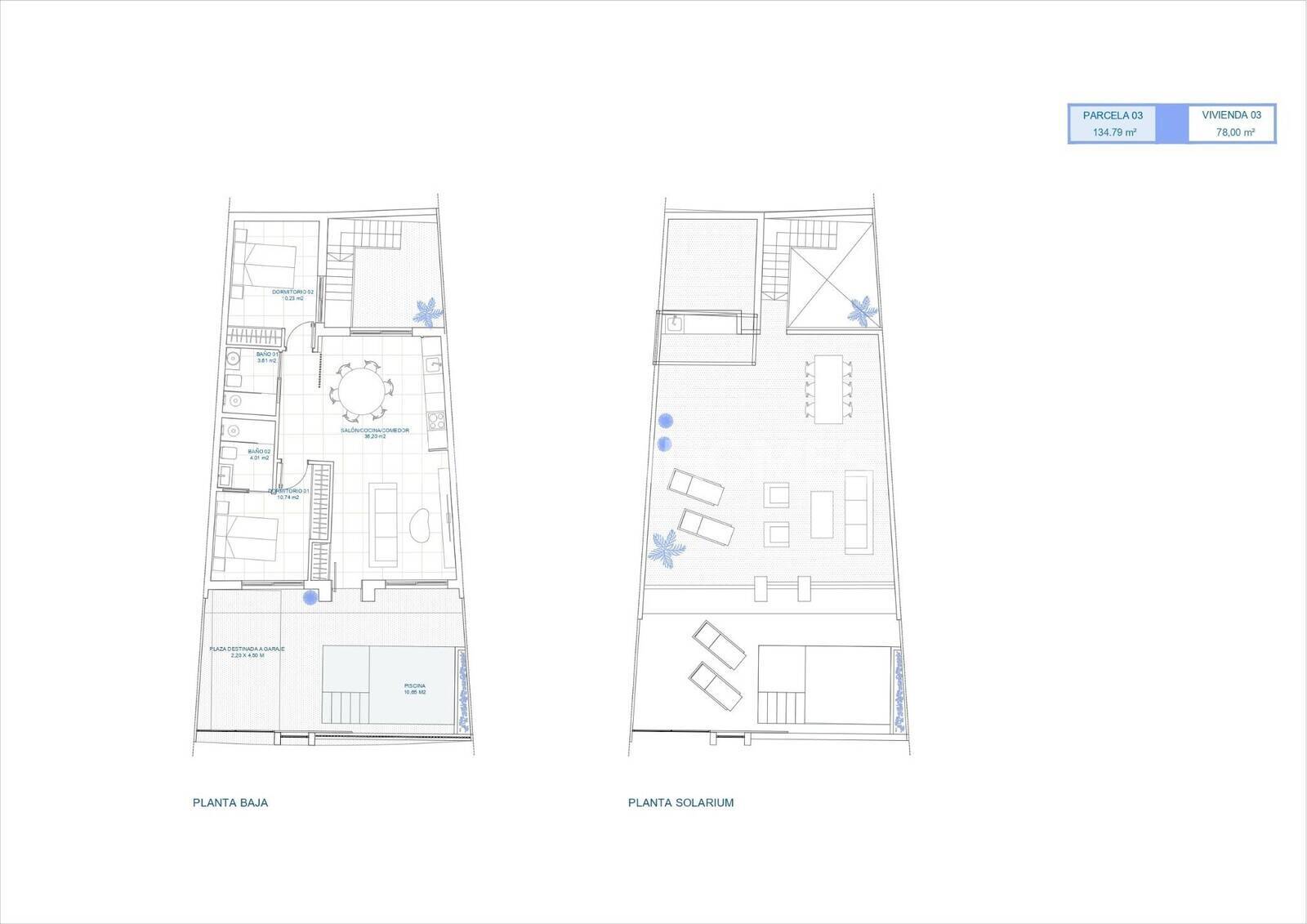 Villa à Torre-Pacheco, Murcia, Espagne 2 chambres, 78 m2 No. 154356