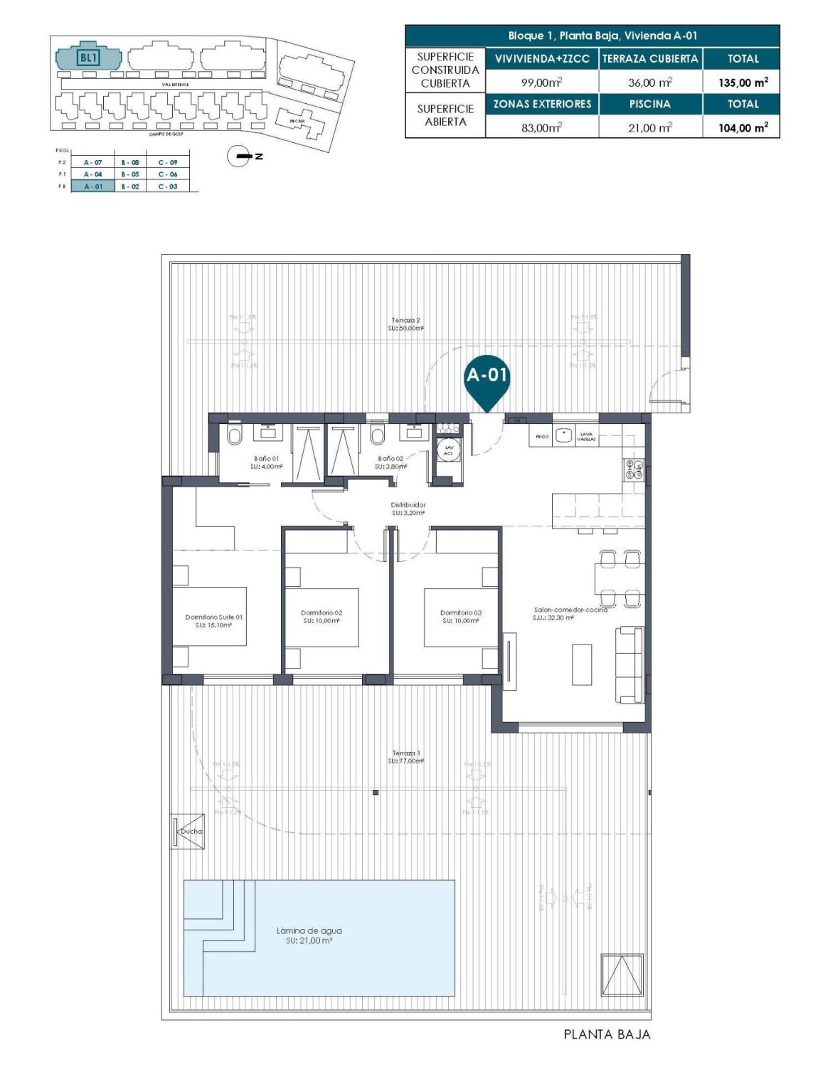 Huoneisto Los Alcazares, Murcia, Espanja 3 makuuhuonetta, 99 m2 No. 187415
