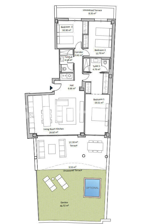 Wohnung in Fuengirola, Malaga, Spanien 2 Schlafzimmer, 86 m2 Nr. 138986