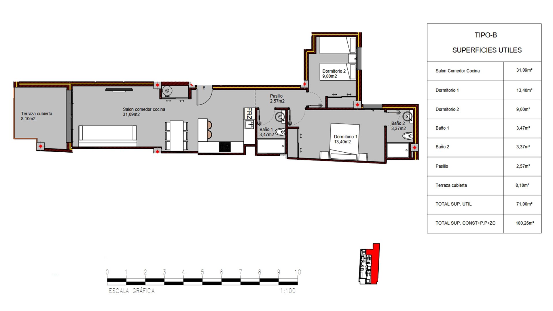 Appartamento in Alegria Residencial XIX, Torrevieja, Alicante, Spagna 2 camere da letto, 100.26 mq. N° 71688