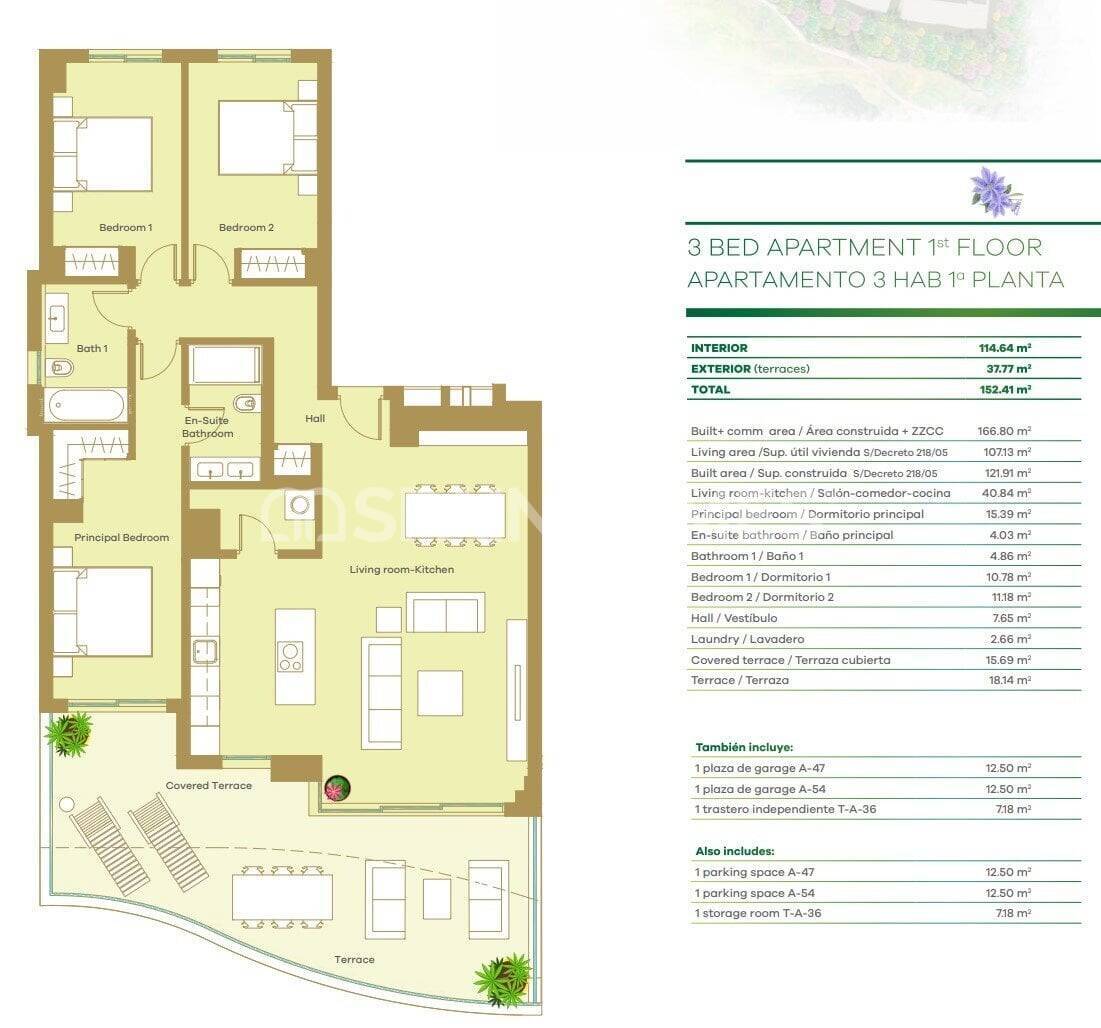 Пентхаус в Сан-Роке, Кадис, Испания 3 спальни, 108м2 №196369