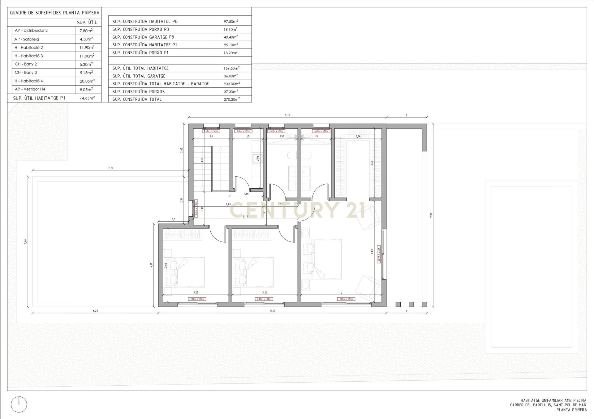 Talo Sant Pol de Mar, Barcelona, Espanja 4 makuuhuonetta, 270 m2 No. 196025