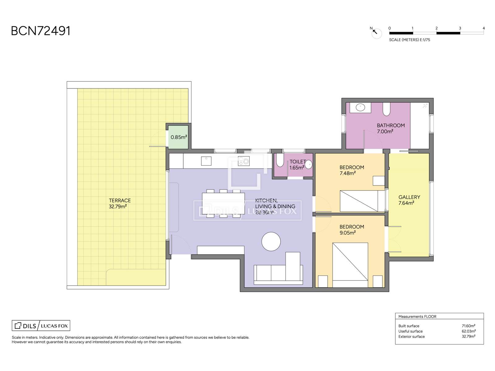 Penthouse w Barcelona, Hiszpania 2 sypialnie, 58 mkw. nr 194970