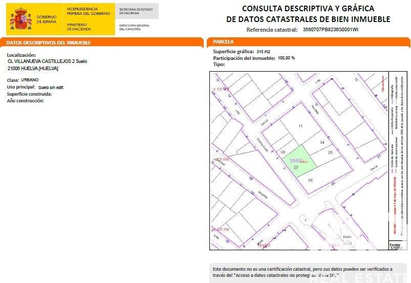 Land plot in Huelva, Spain 316 sq.m. No. 152695
