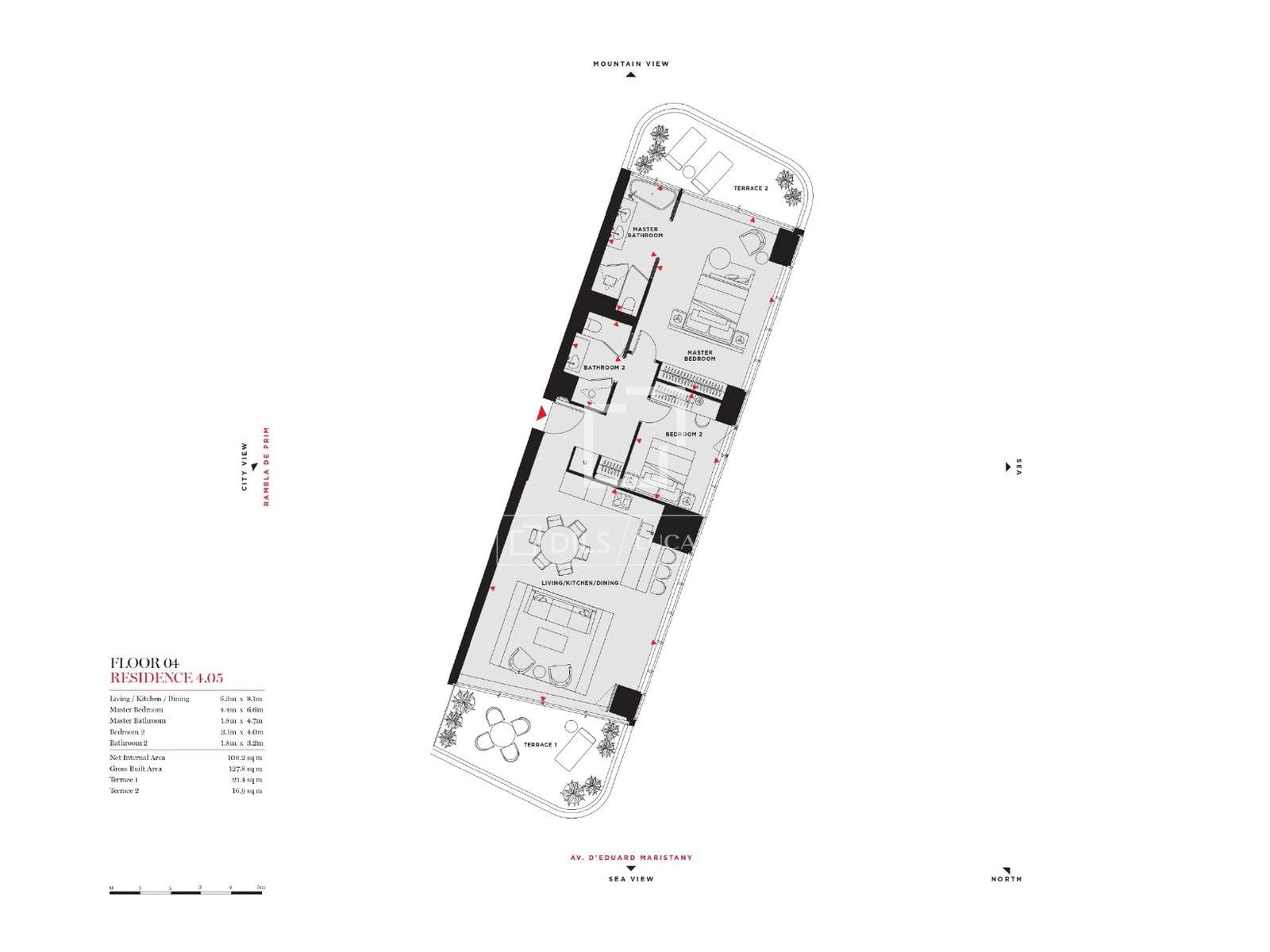 Huoneisto Barcelona, Espanja 2 makuuhuonetta, 128 m2 No. 150797