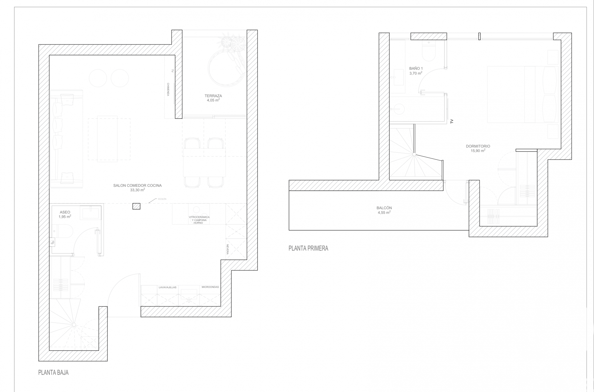 Dúplex en Madrid, España 1 dormitorio, 77 m2 No. 172529
