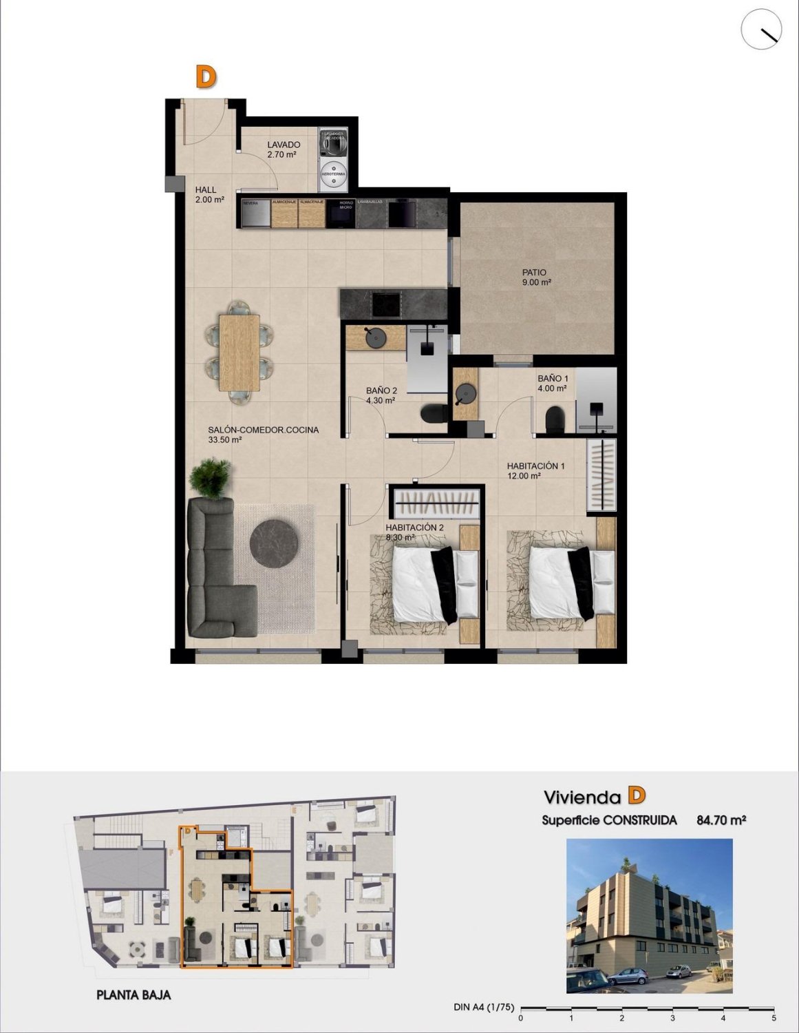 Apartment à Catral, Alicante, Espagne 2 chambres, 84 m2 No. 187396