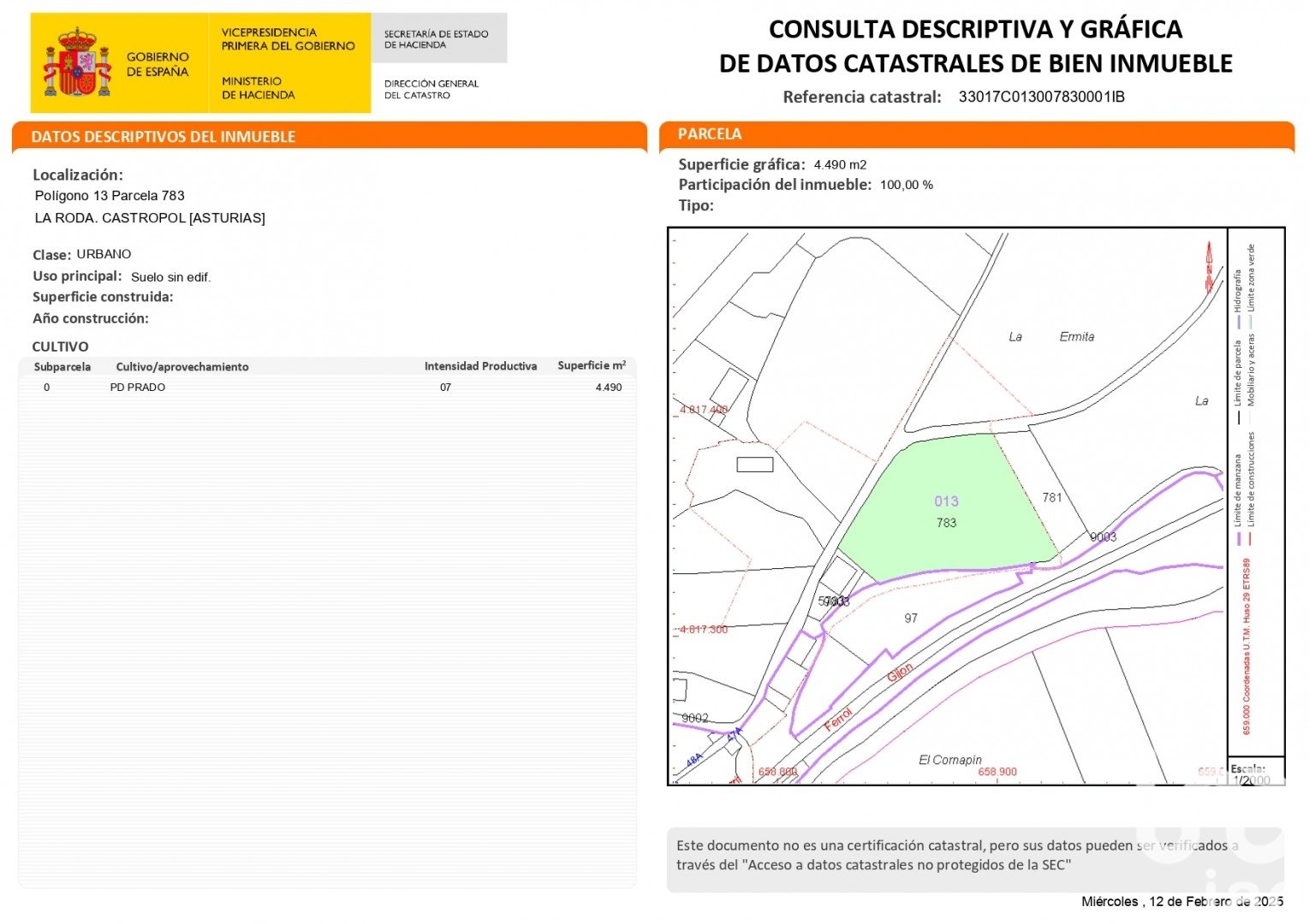 Zemes gabals Castropol, Asturias, Spānijā 1242 m2 Nr. 186000