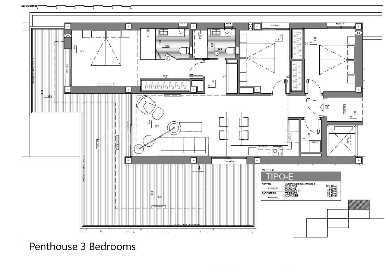 Apartment in Benitachell, Alicante, Spain 3 bedrooms, 104 sq.m. No. 163011