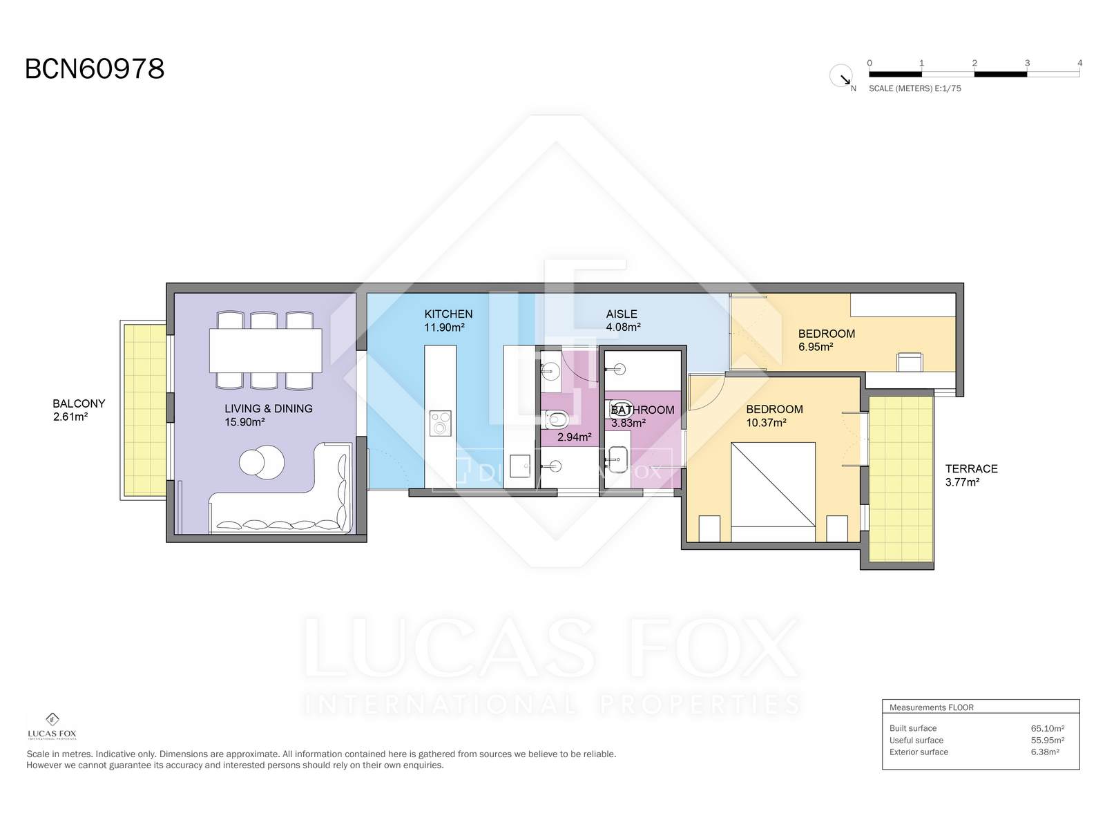 Apartment in Barcelona, Spain 2 bedrooms, 71 sq.m. No. 150720