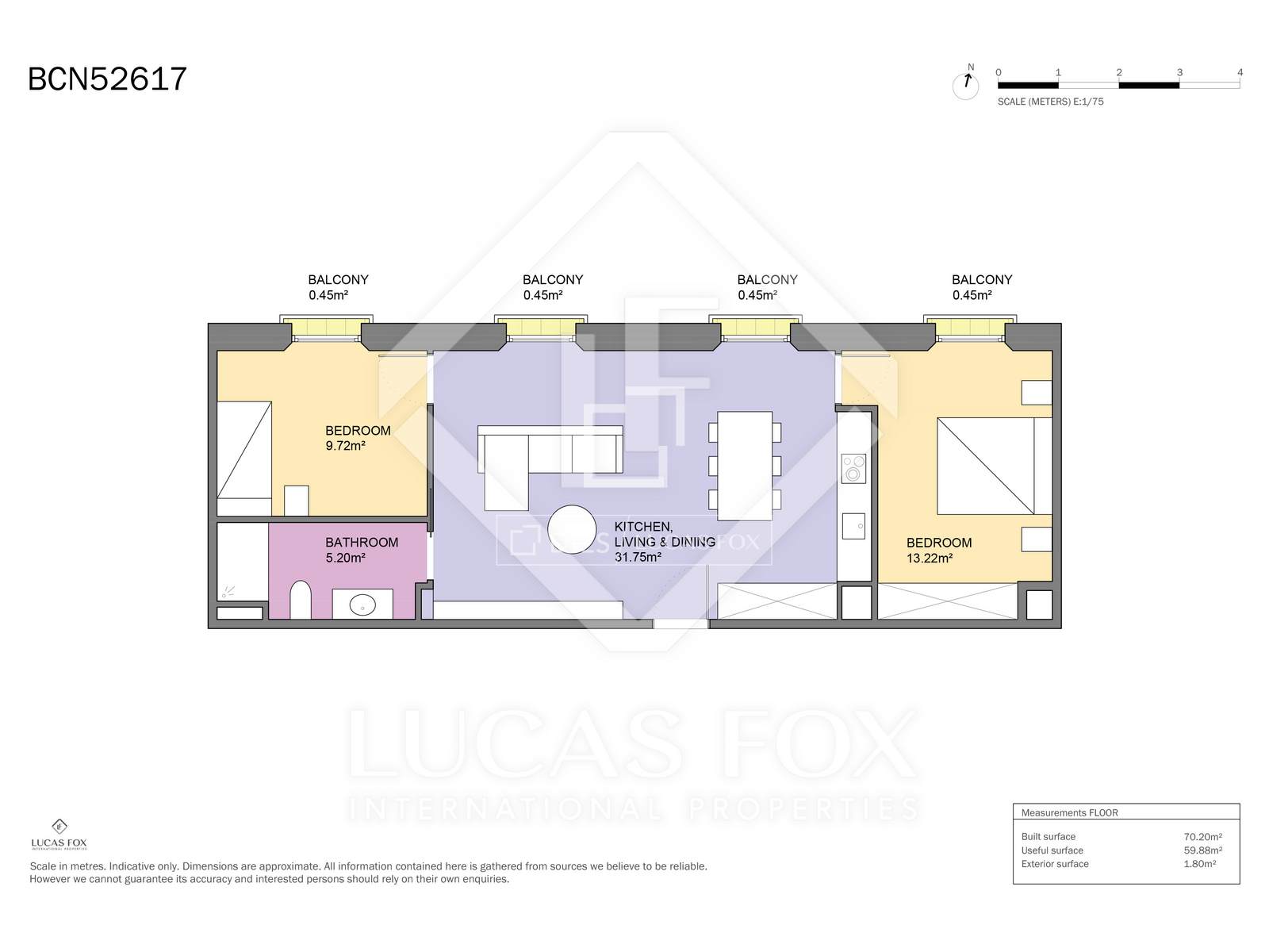 Apartment à Barcelona, Espagne 2 chambres, 70 m2 No. 150477