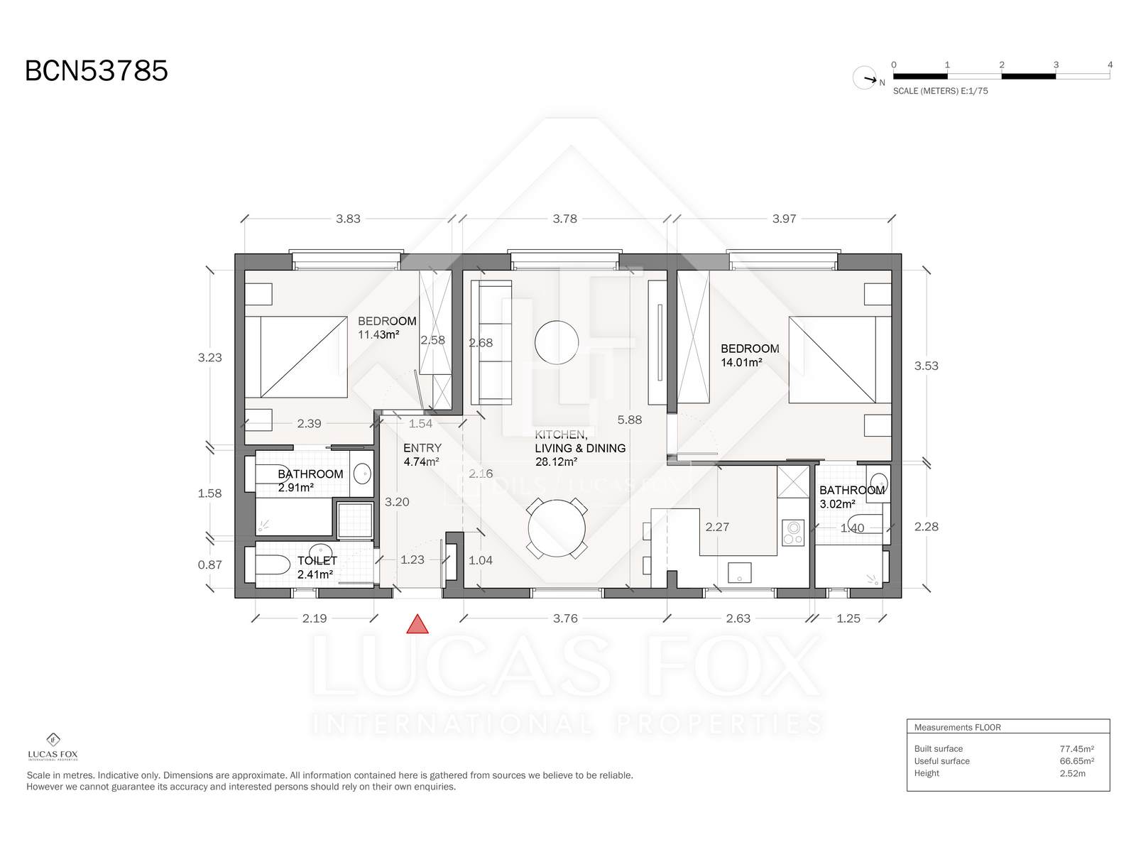 Dzīvoklis Barcelona, Spānijā 2 istabas, 80 m2 Nr. 150478