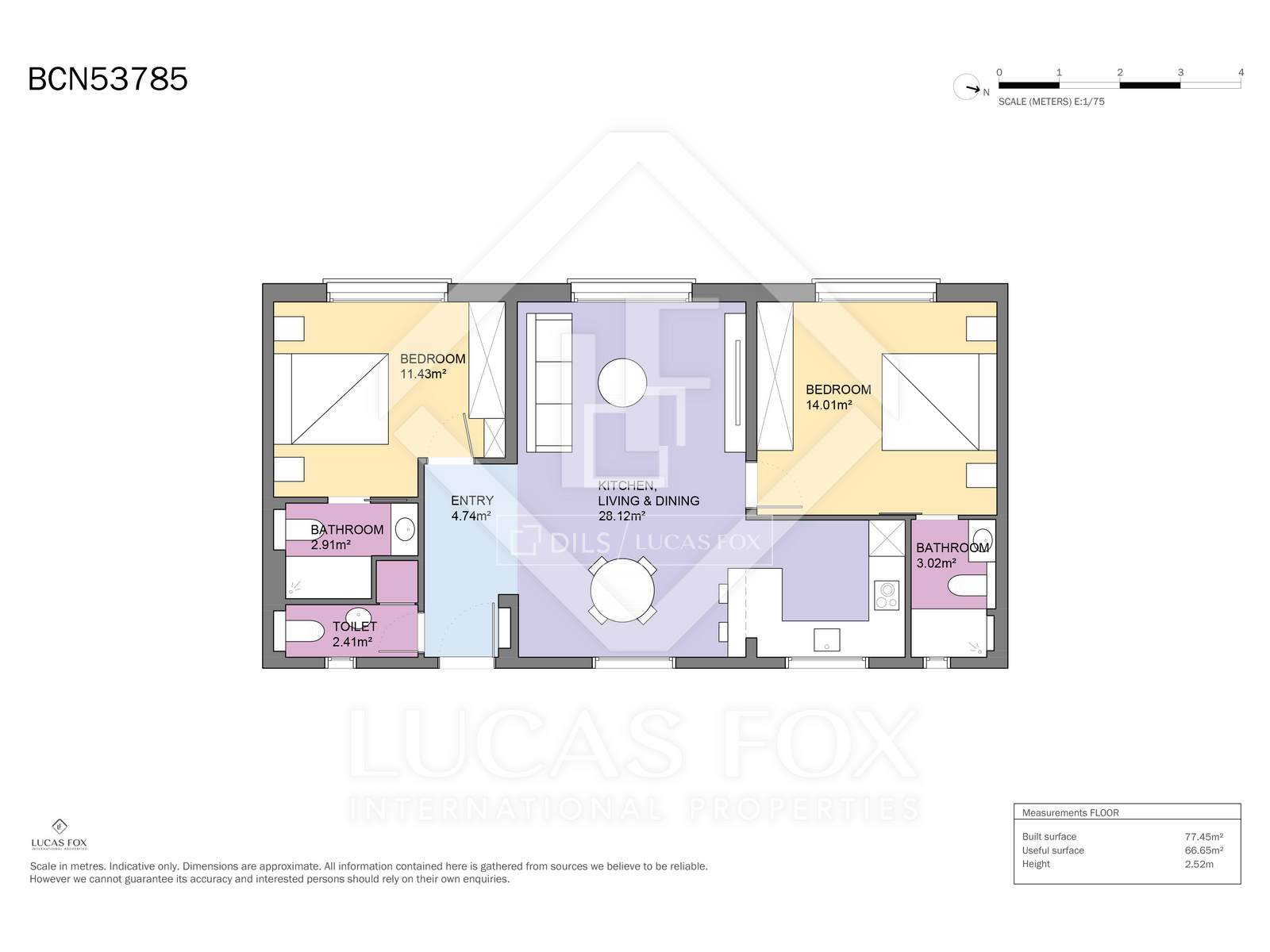 Dzīvoklis Barcelona, Spānijā 2 istabas, 80 m2 Nr. 150478