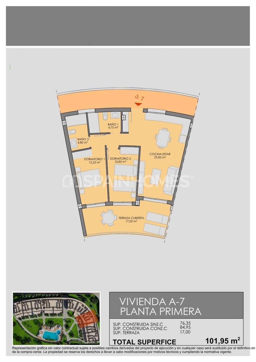 Wohnung in Los Alcazares, Murcia, Spanien 2 Schlafzimmer, 76 m2 Nr. 164345