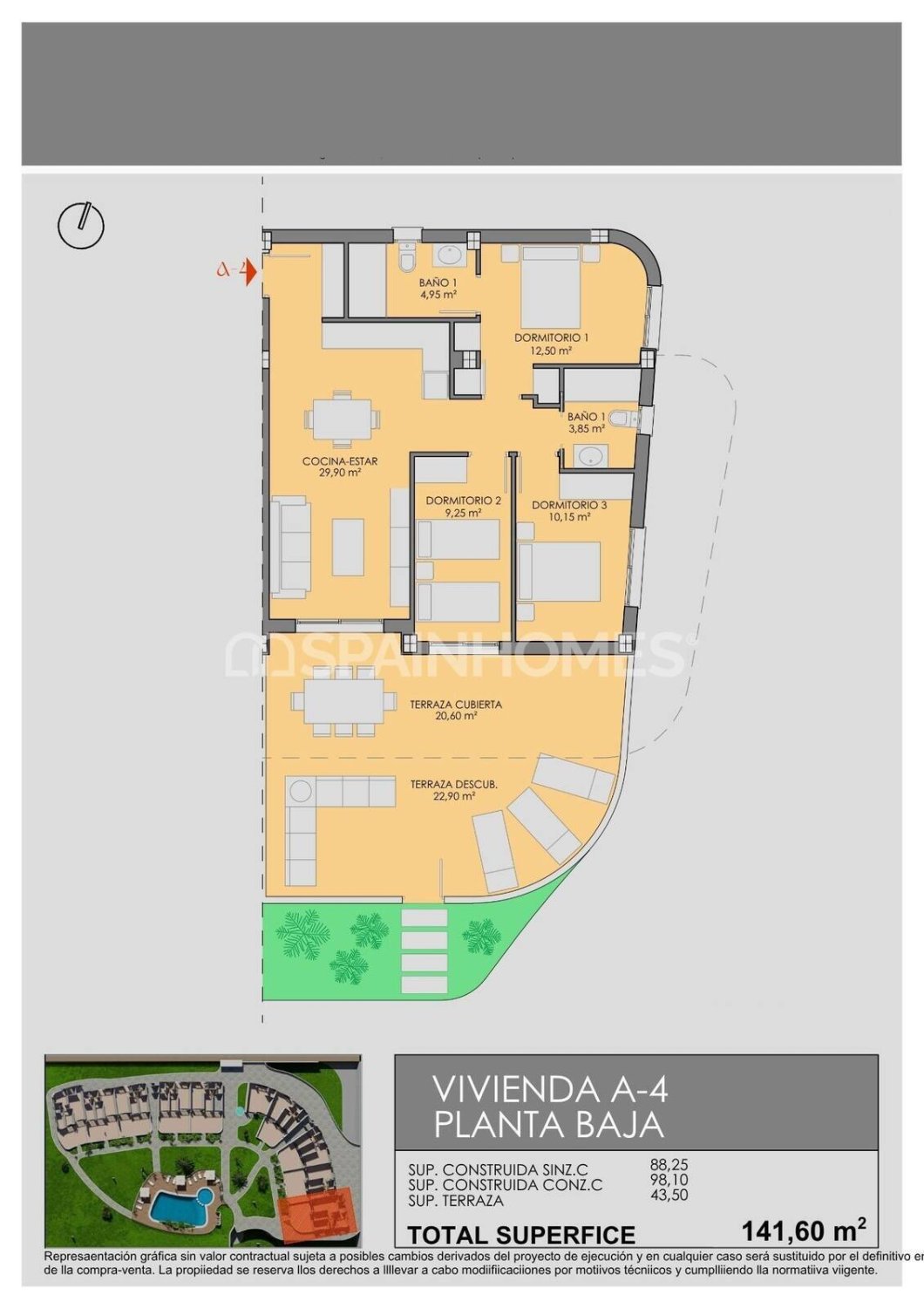 Wohnung in Los Alcazares, Murcia, Spanien 2 Schlafzimmer, 76 m2 Nr. 164345