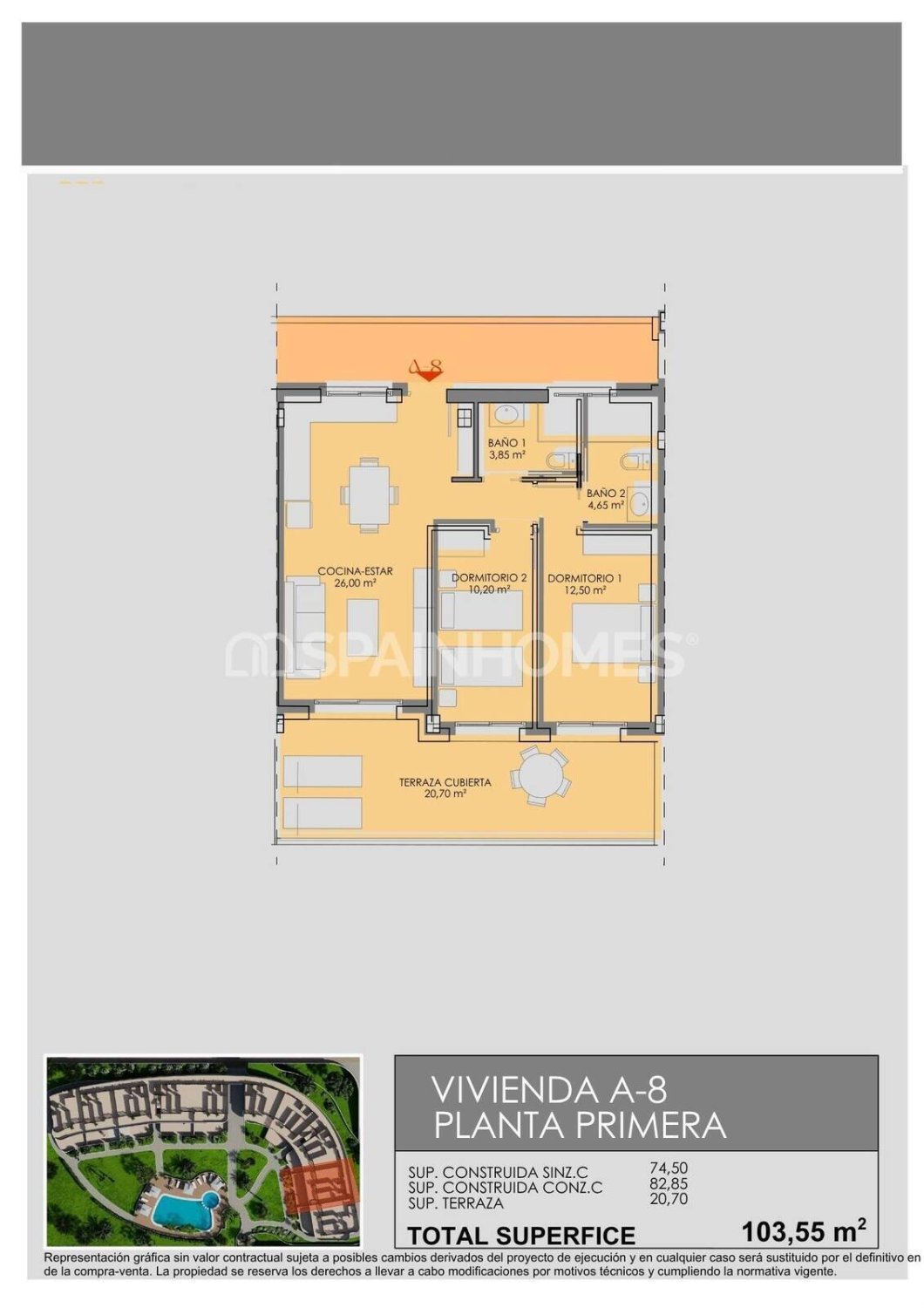 Wohnung in Los Alcazares, Murcia, Spanien 2 Schlafzimmer, 76 m2 Nr. 164345