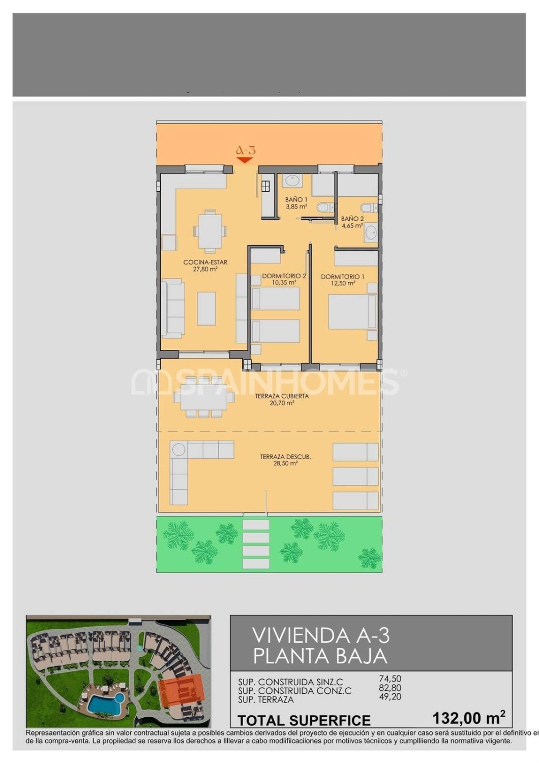 Wohnung in Los Alcazares, Murcia, Spanien 2 Schlafzimmer, 76 m2 Nr. 164345